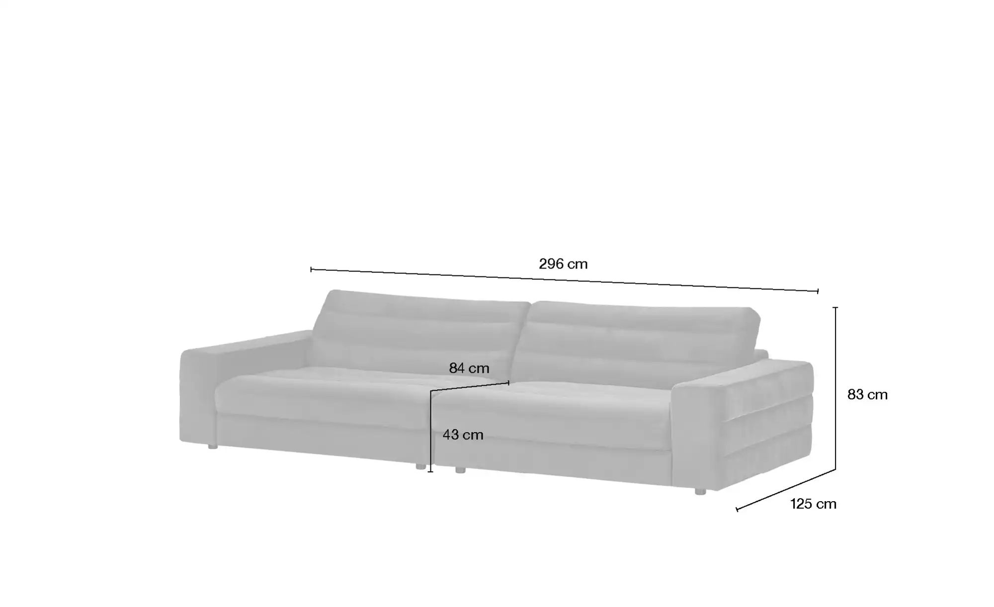 Big Sofa  Scarlatti ¦ braun ¦ Maße (cm): B: 296 H: 83 T: 125 Polstermöbel > günstig online kaufen