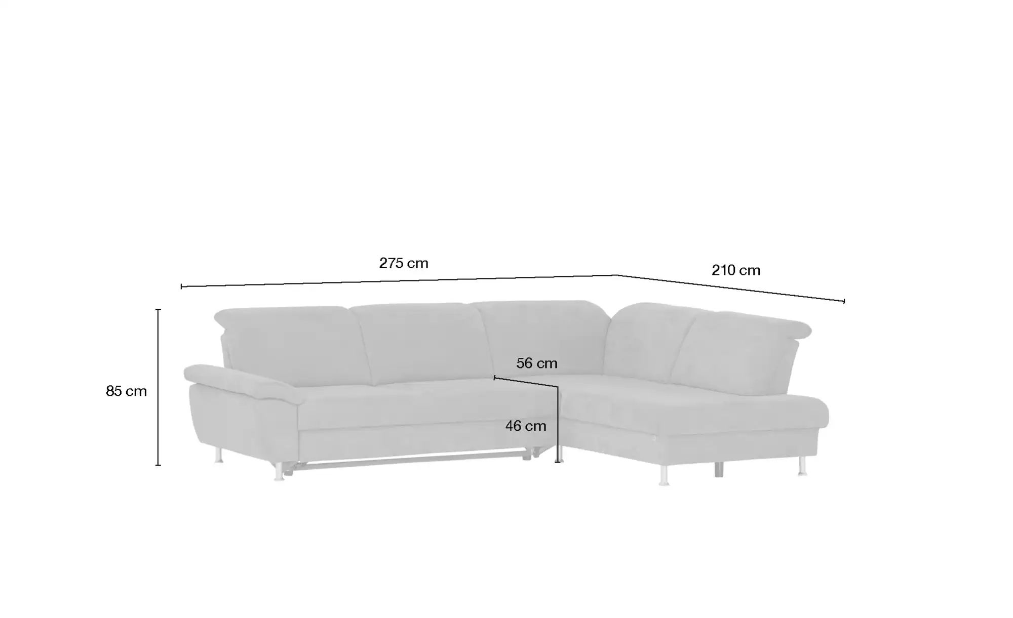 Diva Ecksofa  Diva Lounge ¦ creme ¦ Maße (cm): B: 275 H: 85 T: 210 Polsterm günstig online kaufen