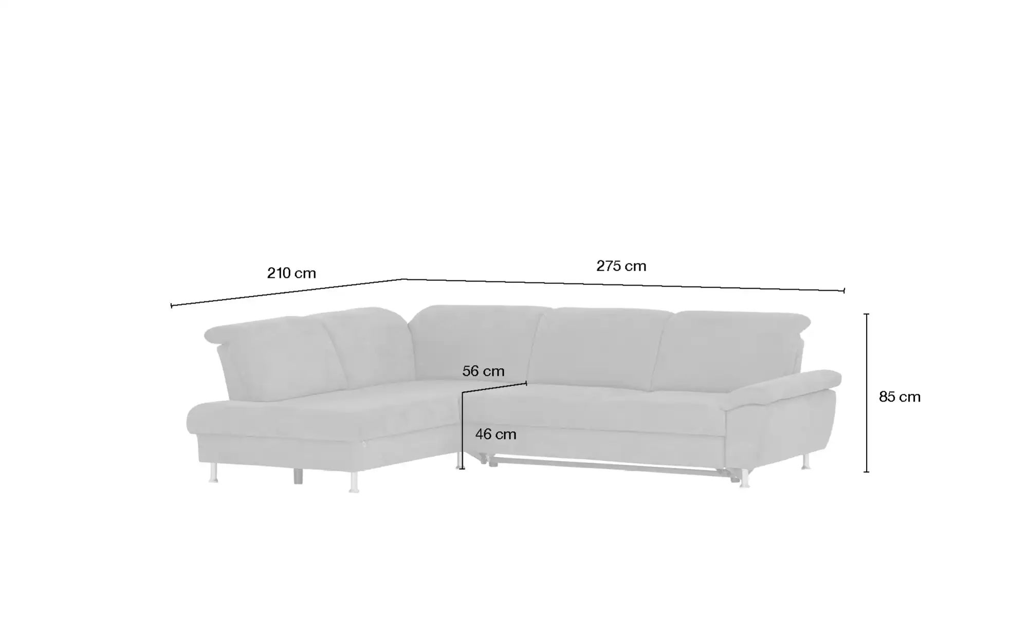 Thumbnail - Diva Ecksofa  Diva Lounge ¦ blau ¦ Maße (cm): B: 275 H: 85 T: 210.0 Polstermöbel > Sofas > Ecksofas - Höffner