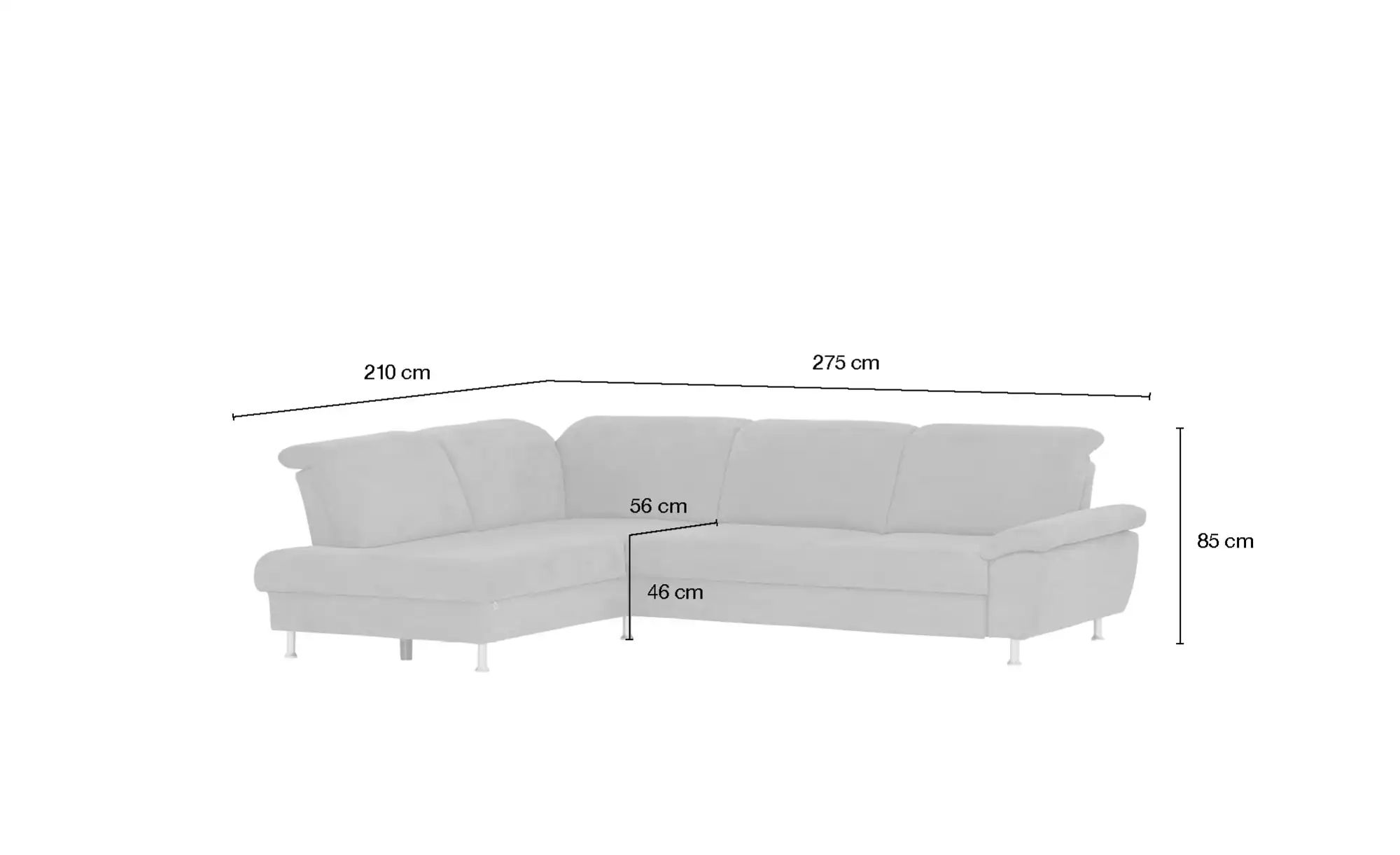 Diva Ecksofa  Diva Lounge ¦ blau ¦ Maße (cm): B: 275 H: 85 T: 210 Polstermö günstig online kaufen