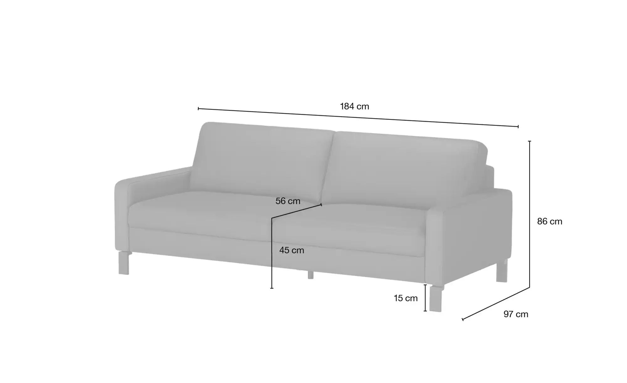 Max Schelling Einzelsofa aus Echtleder Maximum ¦ beige ¦ Maße (cm): B: 184 günstig online kaufen