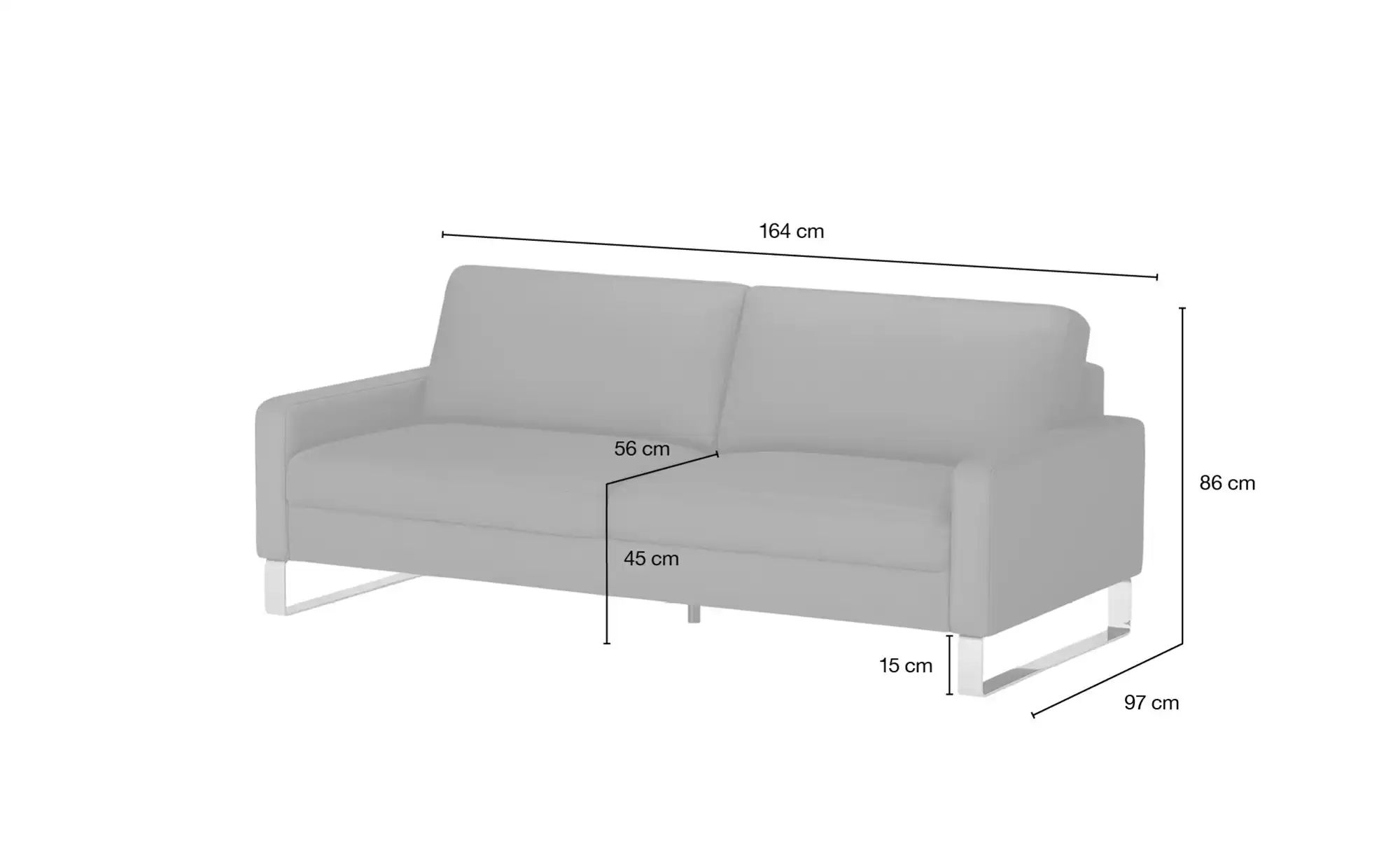 Thumbnail - Max Schelling Einzelsofa aus Echtleder Maximum ¦ braun ¦ Maße (cm): B: 164 H: 86 T: 97.0 Polstermöbel > Sofas > 2-Sitzer...