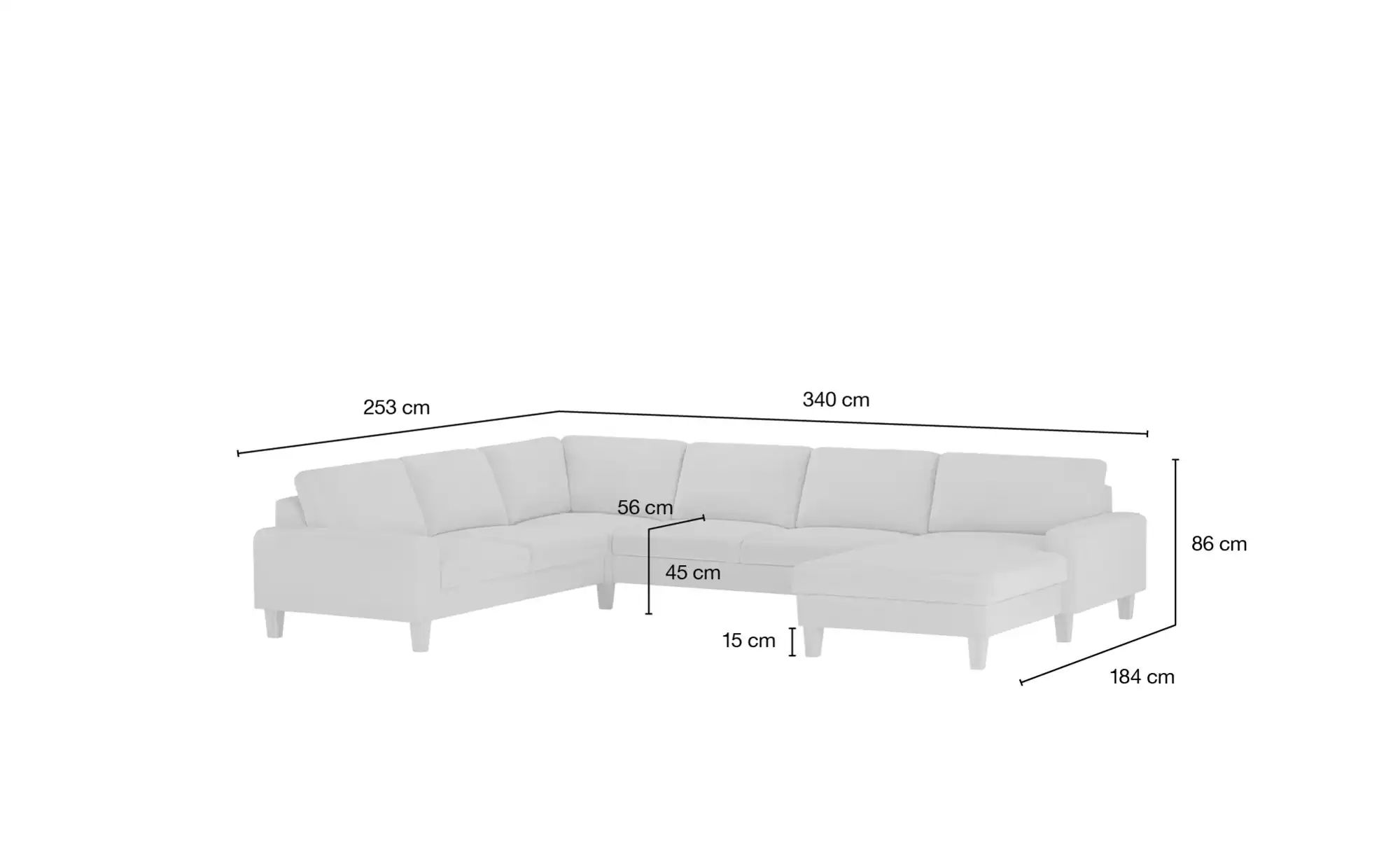 Thumbnail - Max Schelling Wohnlandschaft Maximum ¦ rosa/pink ¦ Maße (cm): B: 237 H: 86 T: 191.0 Polstermöbel > Sofas > Wohnlandscha...