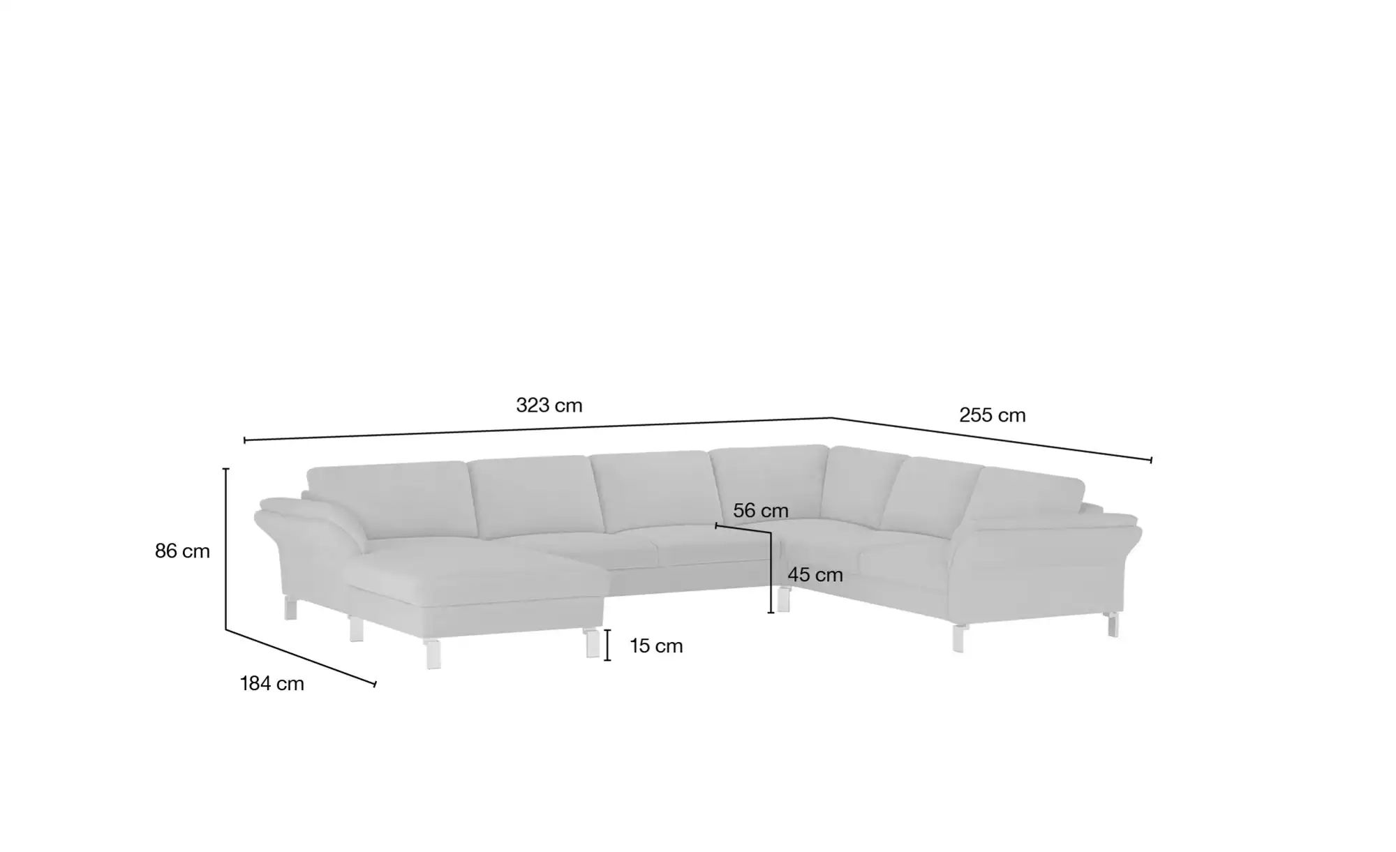 Max Schelling Wohnlandschaft  Maximum ¦ creme ¦ Maße (cm): B: 237 H: 86 T: günstig online kaufen