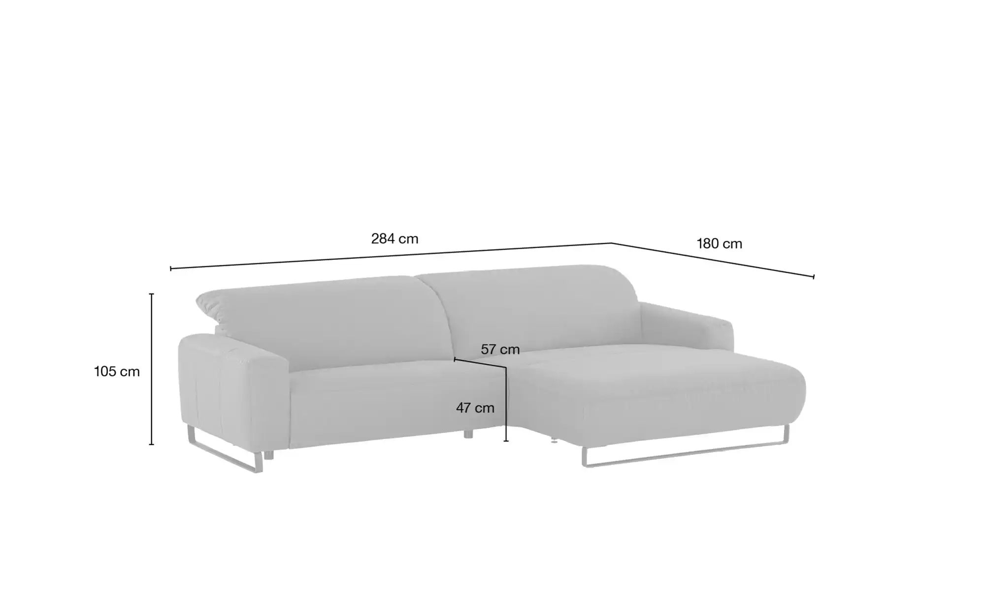 Max Schelling Ecksofa  Progress ¦ grau ¦ Maße (cm): B: 284 H: 105 T: 180 Po günstig online kaufen