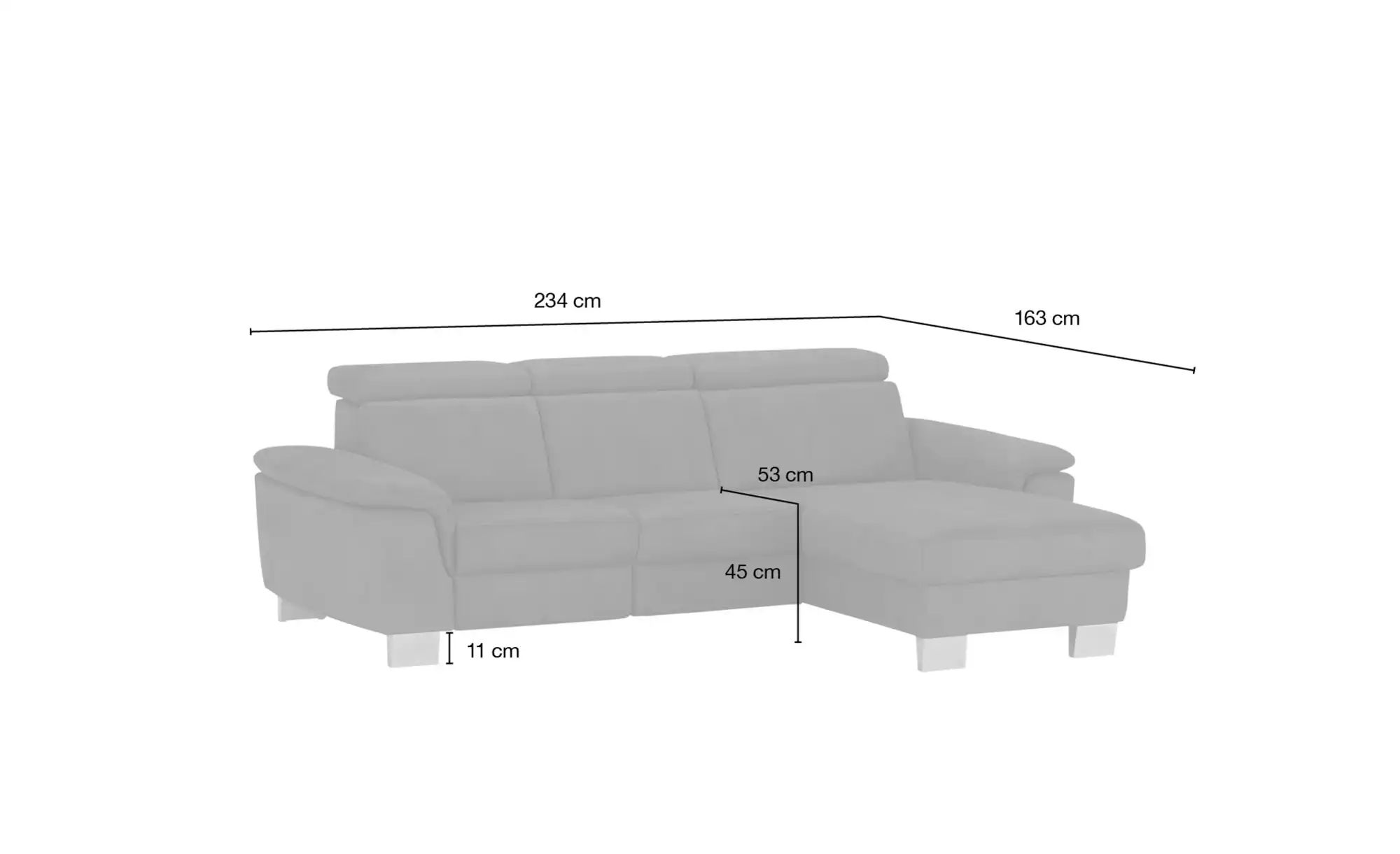 Thumbnail - Mein Sofa bold Ecksofa  Beata ¦ grün ¦ Maße (cm): B: 234 H: 80 T: 163.0 Polstermöbel > Sofas > 3-Sitzer - Höffner