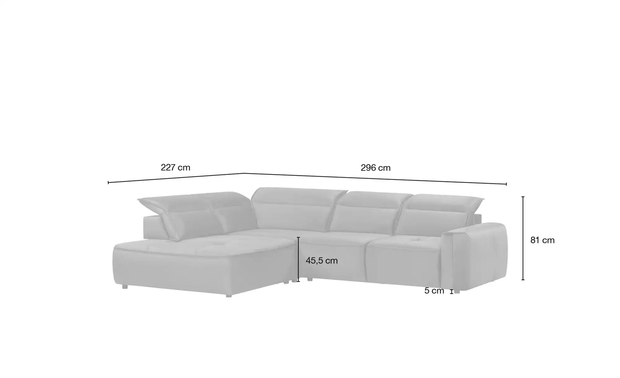 Thumbnail - switch Ecksofa Colombo ¦ blau ¦ Maße (cm): B: 296 H: 103 T: 227.0 Polstermöbel > Sofas > Ecksofas - Höffner