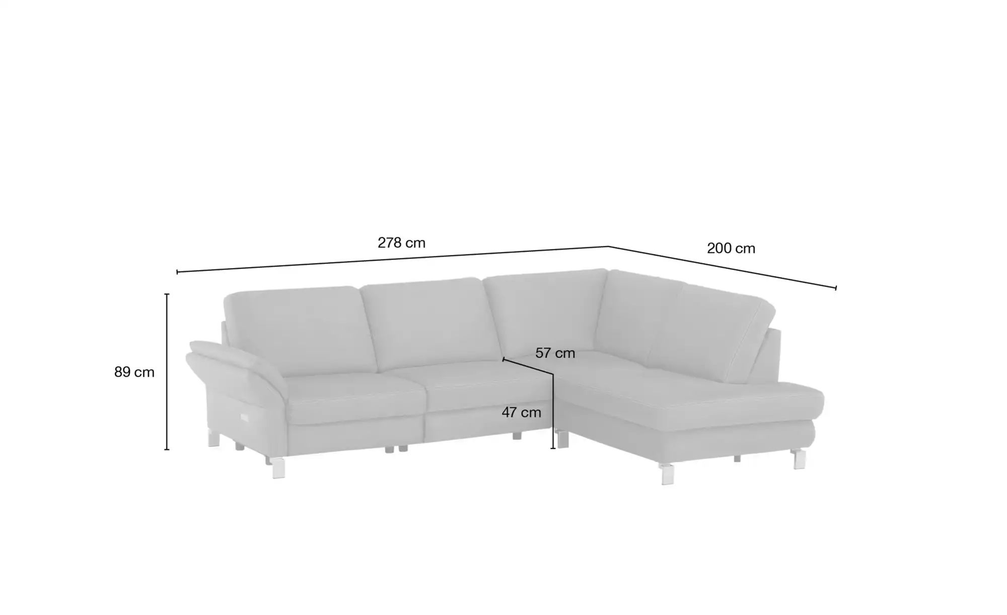 Thumbnail - Max Schelling Ecksofa Maximum Plus ¦ braun ¦ Maße (cm): B: 278 H: 89 T: 200.0 Polstermöbel > Sofas > Ecksofas - Höffner