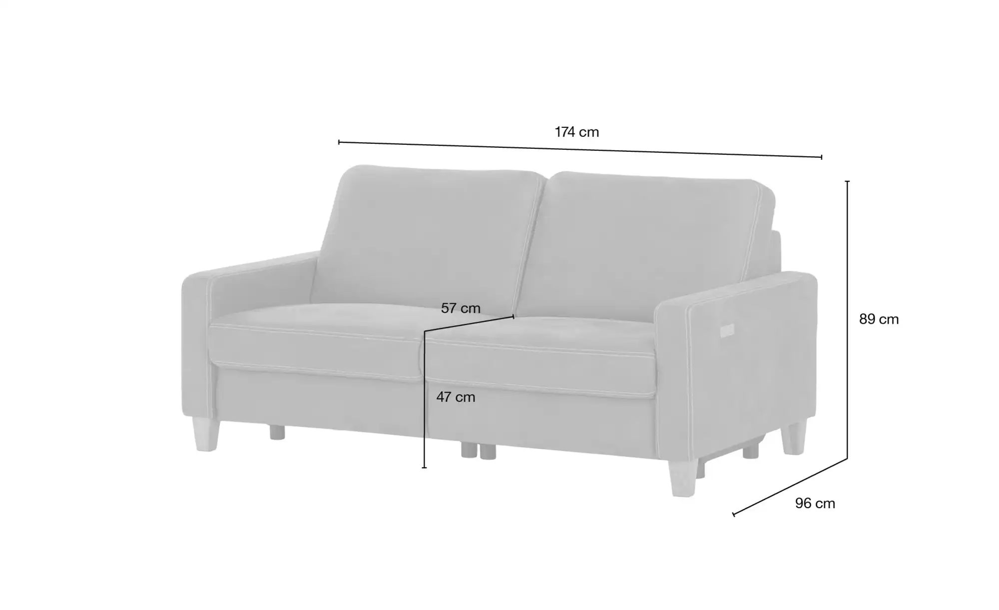 Thumbnail - Max Schelling Einzelsofa  Maximum Plus ¦ braun ¦ Maße (cm): B: 174 H: 89 T: 96.0 Polstermöbel > Sofas > 3-Sitzer - Höffn...