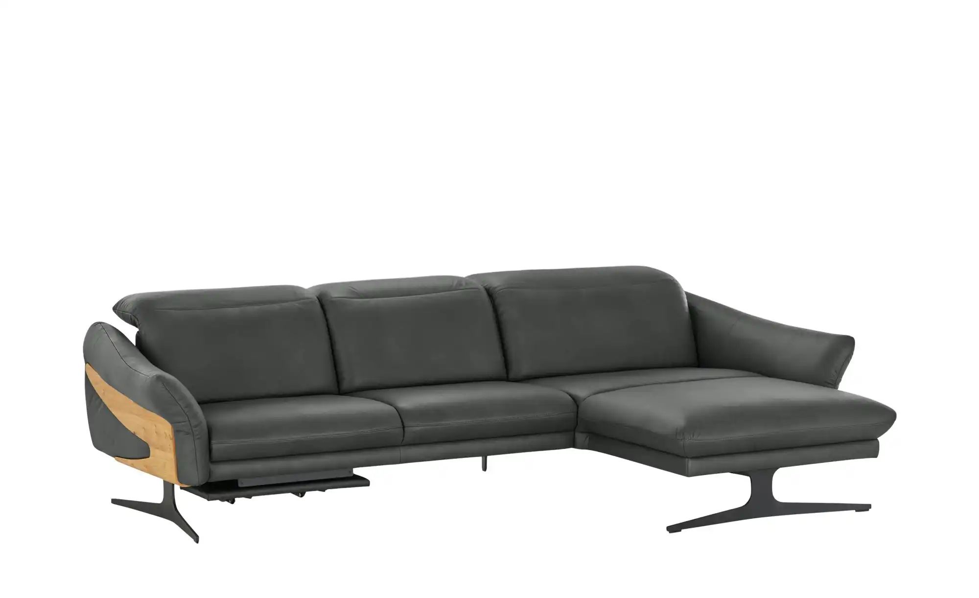 himolla Ecksofa aus Echtleder 1059 ¦ grau ¦ Maße (cm): B: 284 H: 83 T: 179 günstig online kaufen