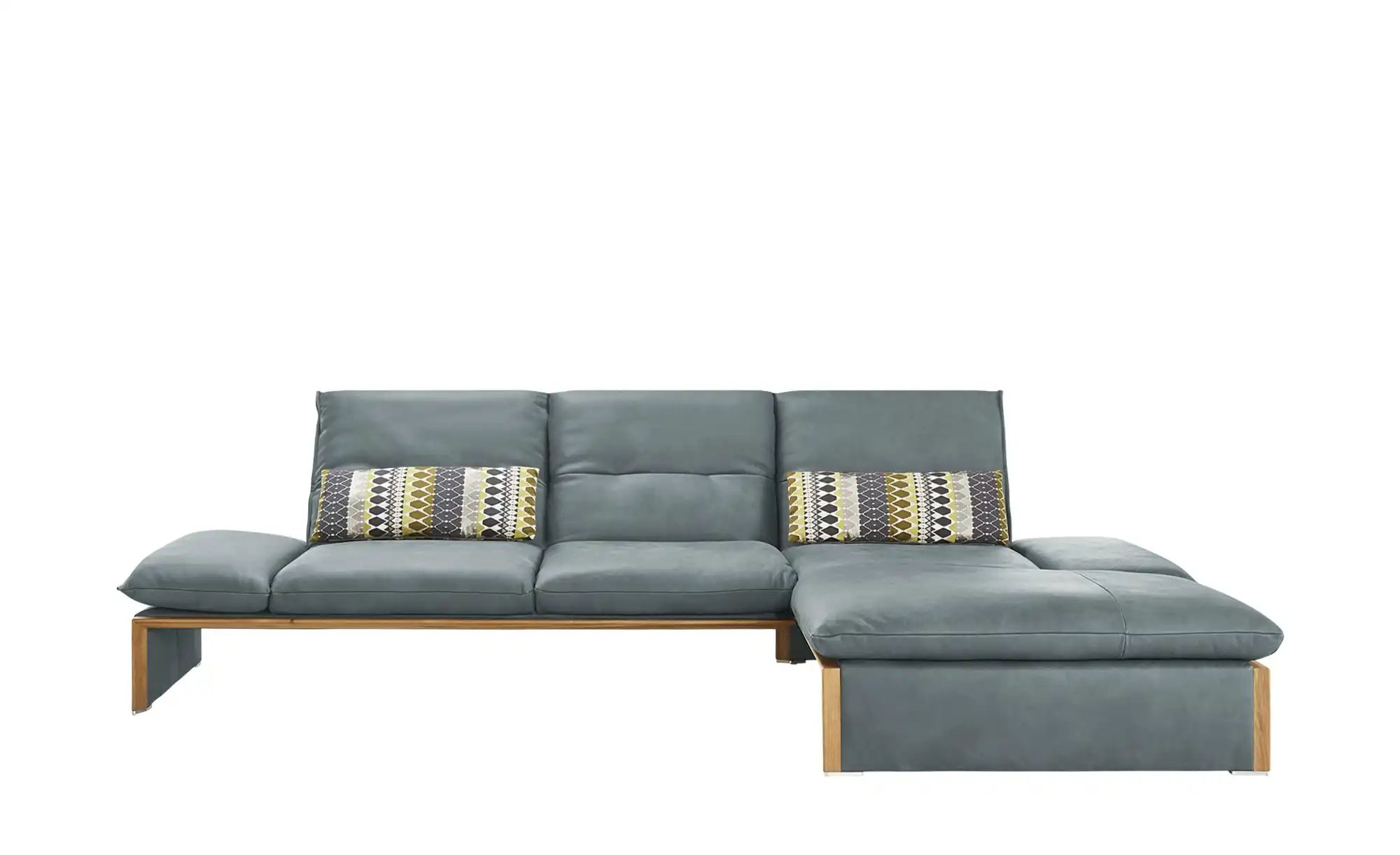 KOINOR Leder-Ecksofa mit Massivholzrahmen aus Wildeiche Humfrey ¦ blau ¦ Ma günstig online kaufen