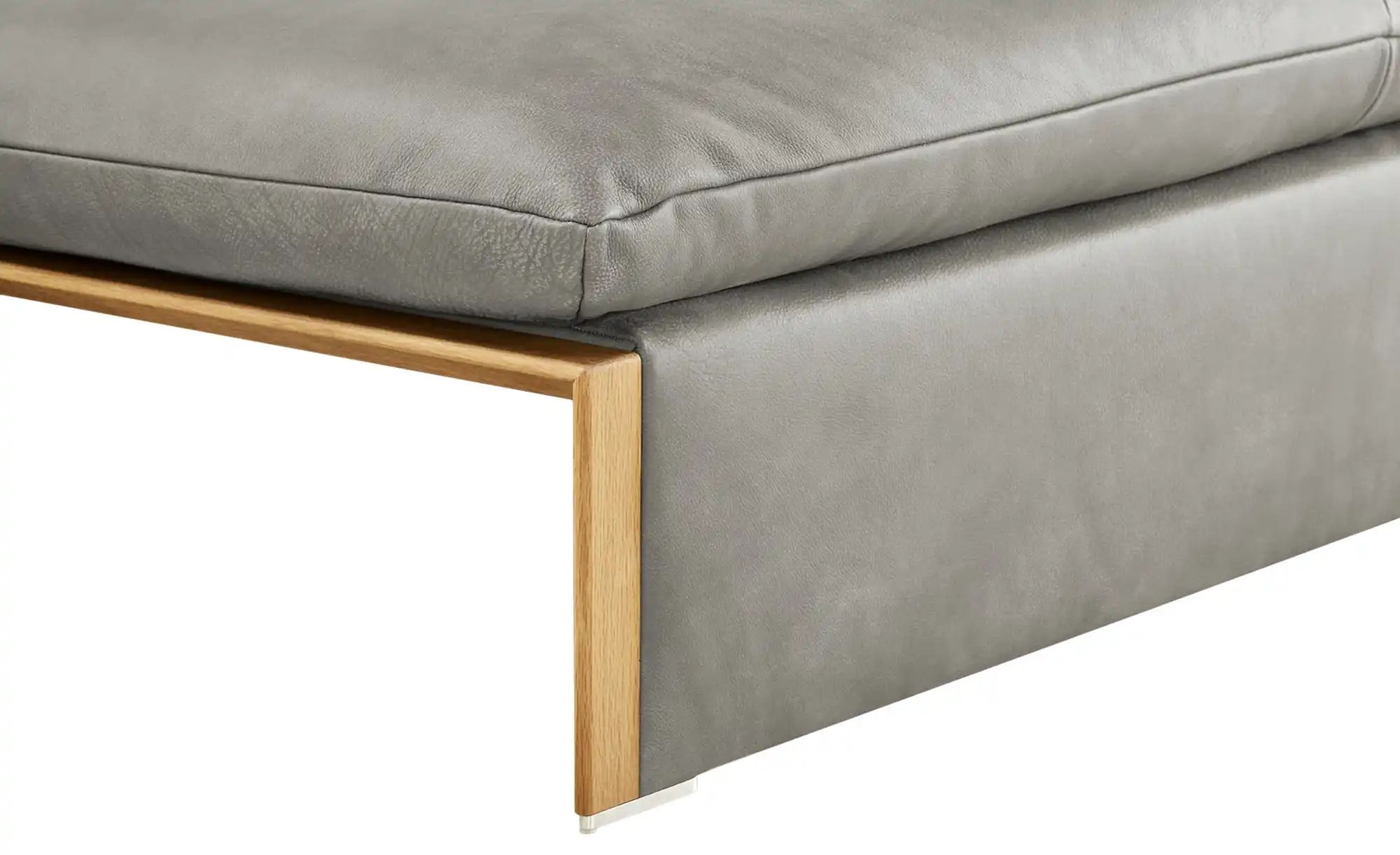 KOINOR Leder-Ecksofa mit Massivholzrahmen aus Wildeiche Humfrey ¦ grau ¦ Ma günstig online kaufen