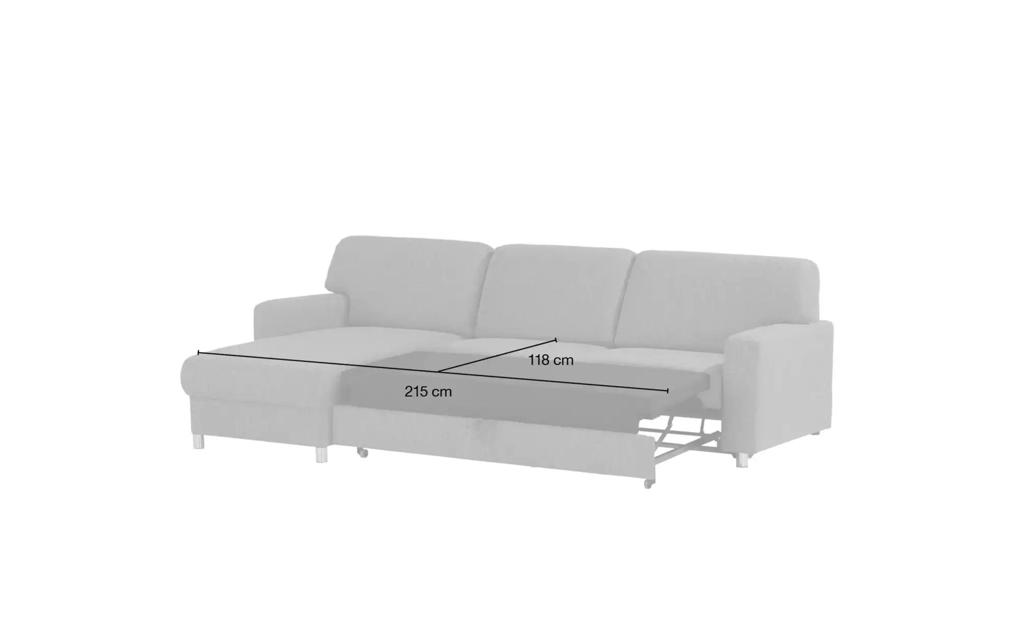 smart Ecksofa  Valencia ¦ grau ¦ Maße (cm): B: 267 H: 90 T: 173 Polstermöbe günstig online kaufen