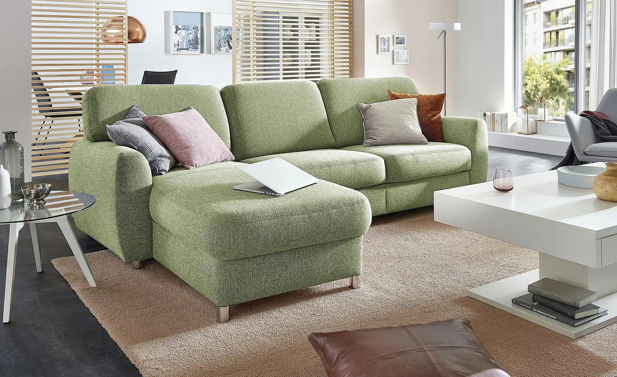 smart Ecksofa  Valencia ¦ grün ¦ Maße (cm): B: 263 H: 90 T: 173 Polstermöbe günstig online kaufen