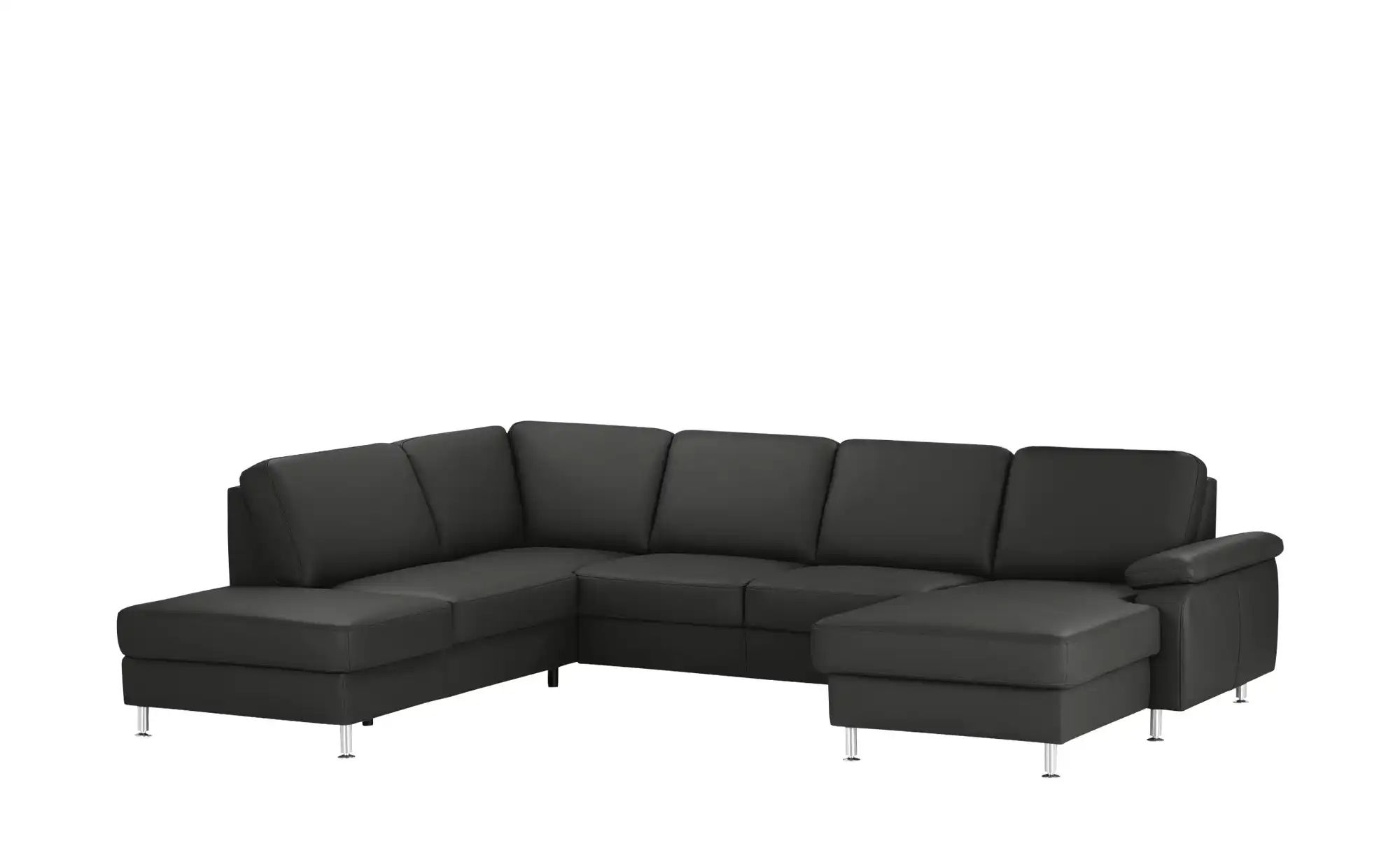 Thumbnail - meinSofa Wohnlandschaft mit Sitz- und Rückenbezug aus Leder Kathi ¦ schwarz ¦ Maße (cm): B: 309 H: 86 T: 235.0 Polstermö...