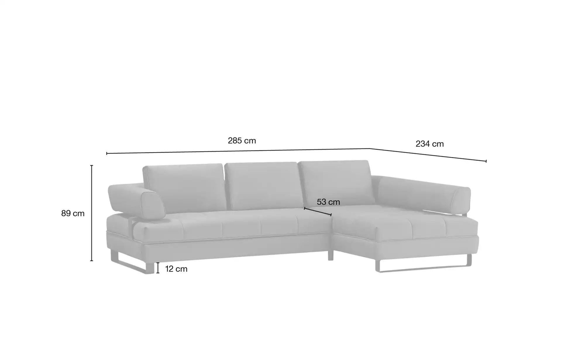 switch Ecksofa in Lederoptik Havana ¦ blau ¦ Maße (cm): B: 272 H: 89 T: 173 günstig online kaufen