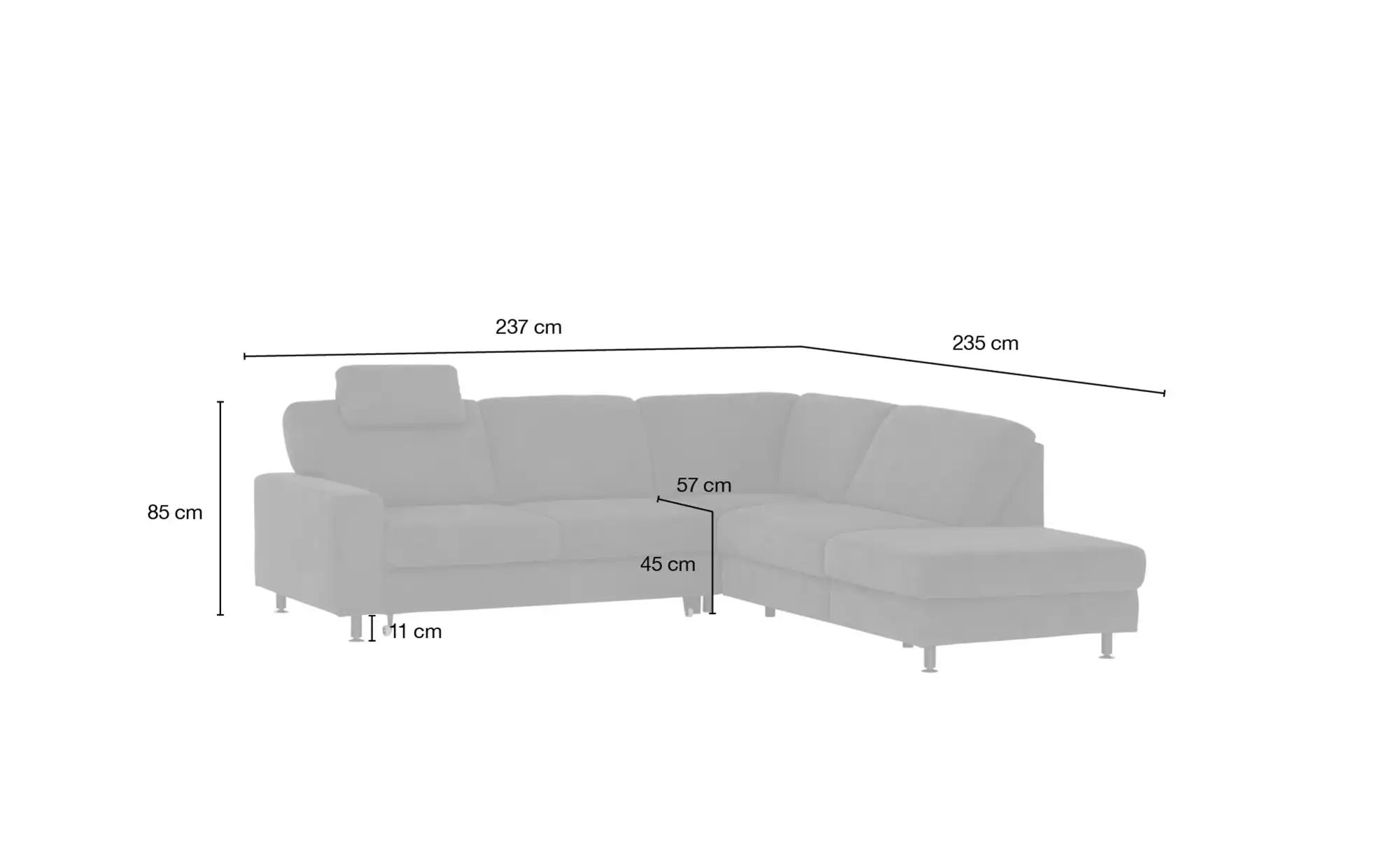 meinSofa Ecksofa  Jana ¦ braun ¦ Maße (cm): B: 237 H: 85 T: 235 Polstermöbe günstig online kaufen