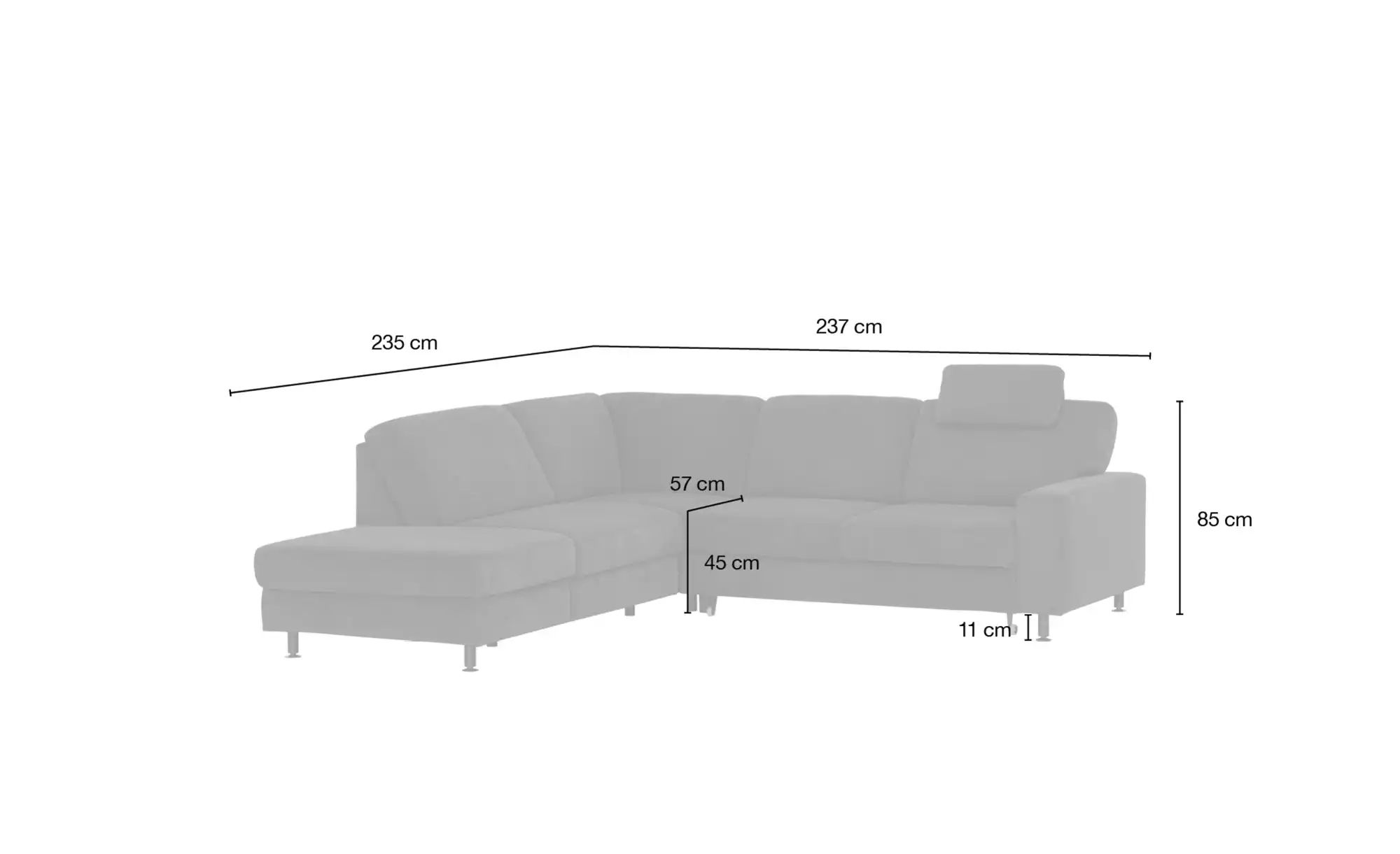 meinSofa Ecksofa  Jana ¦ braun ¦ Maße (cm): B: 237 H: 85 T: 235 Polstermöbe günstig online kaufen