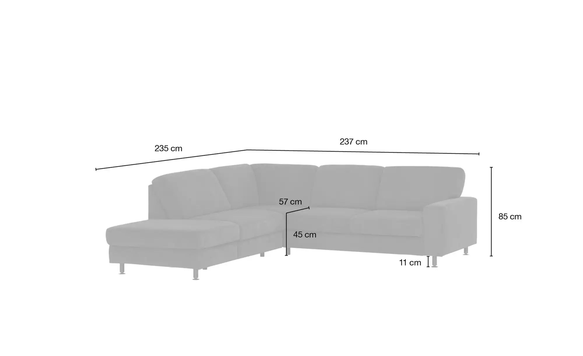 meinSofa Ecksofa  Jana ¦ braun ¦ Maße (cm): B: 237 H: 85 T: 235 Polstermöbe günstig online kaufen