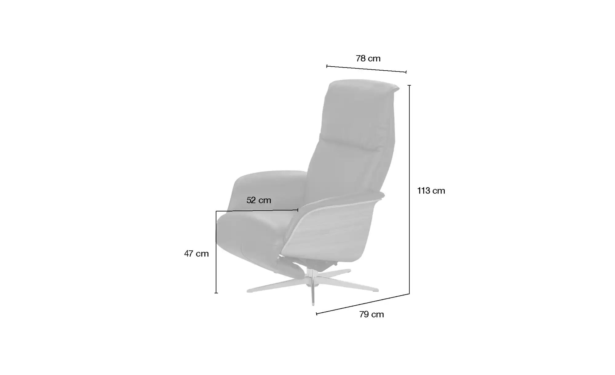 Nils Olsen Relaxsessel Leder / Kunstleder Frederik ¦ grau ¦ Maße (cm): B: 7 günstig online kaufen