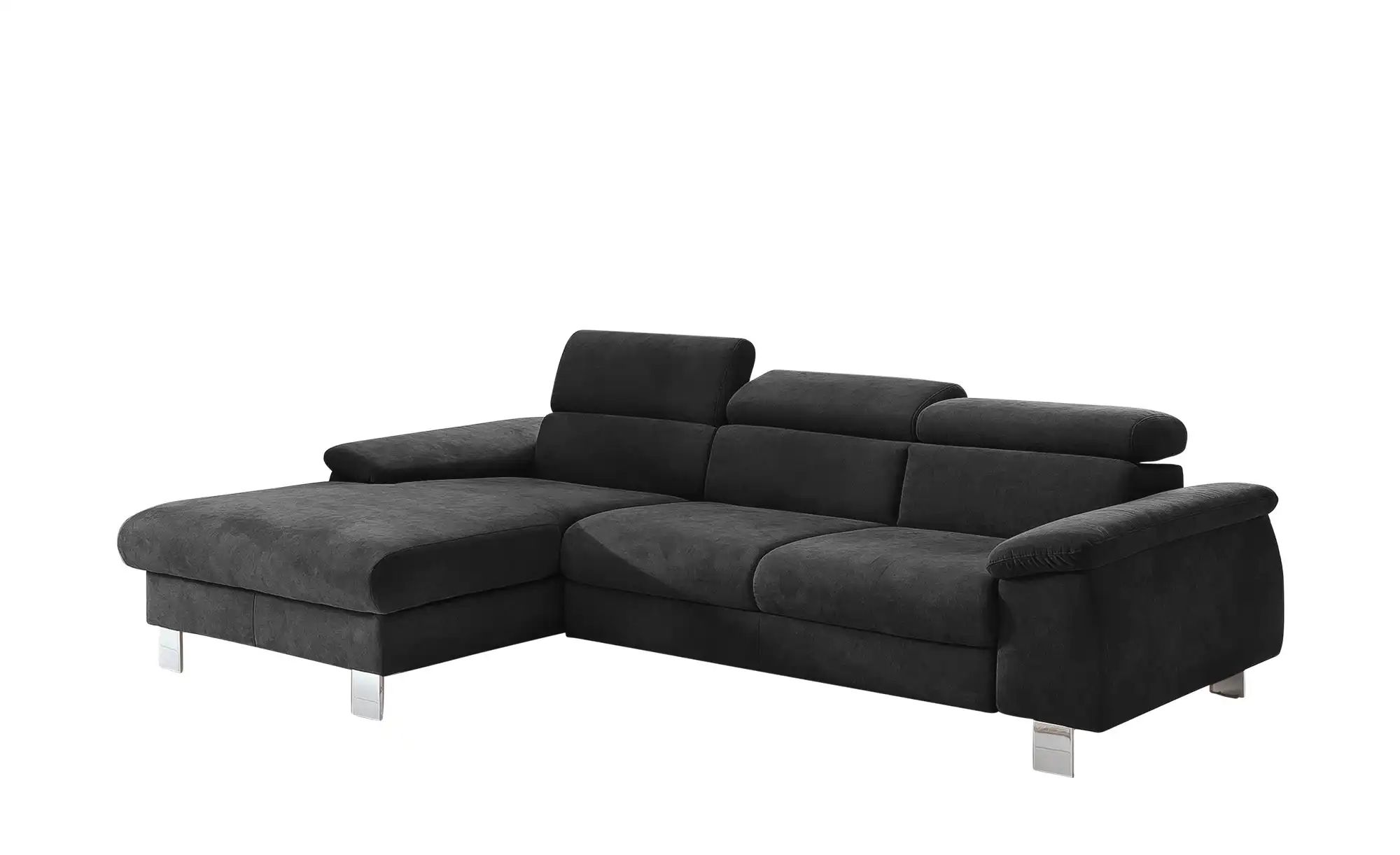 Thumbnail - uno Ecksofa aus Velours Micky ¦ schwarz ¦ Maße (cm): B: 166 H: 72 T: 244.0 Polstermöbel > Sofas > Ecksofas - Höffner