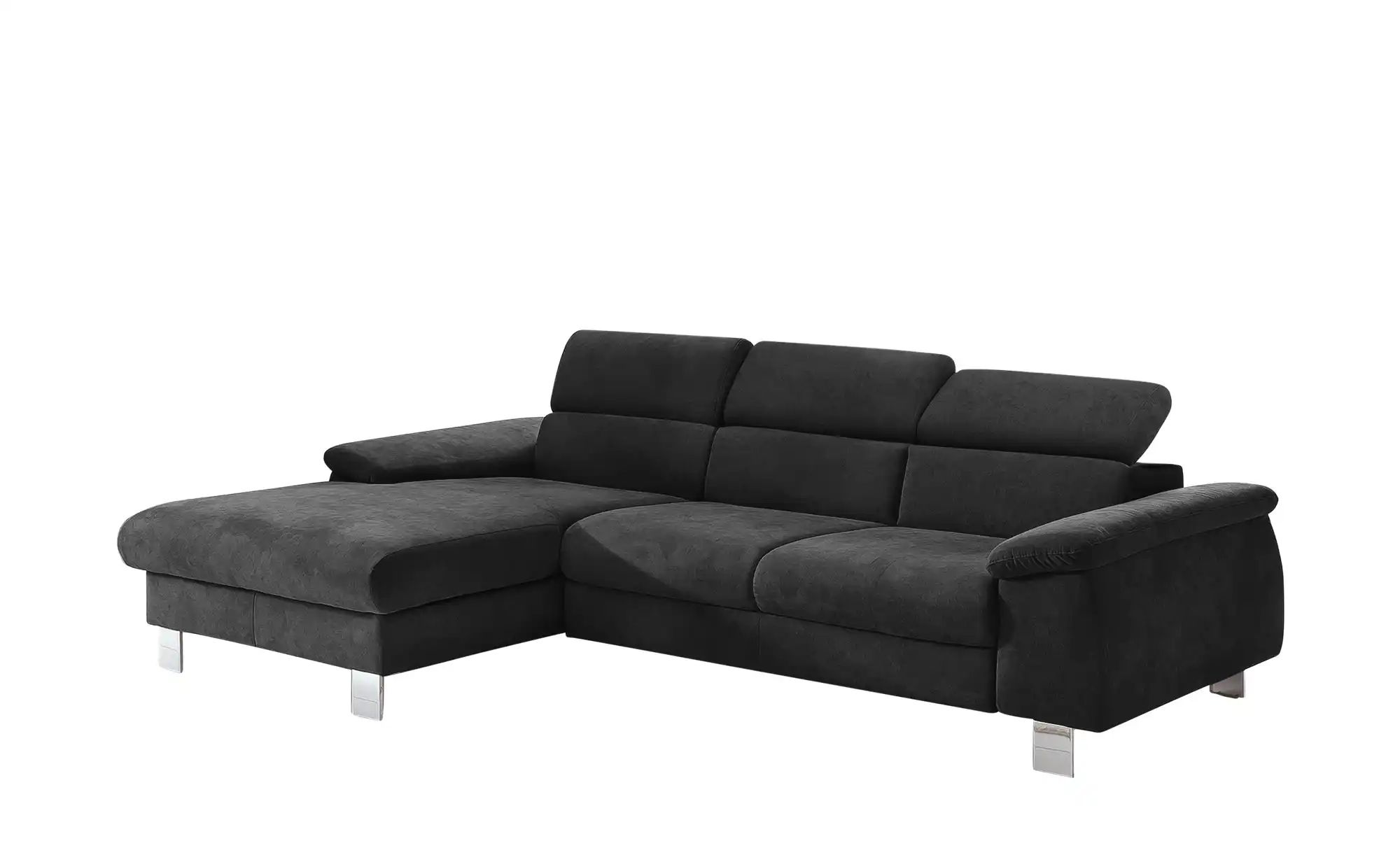 Thumbnail - uno Ecksofa aus Velours Micky ¦ schwarz ¦ Maße (cm): B: 166 H: 72 T: 244.0 Polstermöbel > Sofas > Ecksofas - Höffner