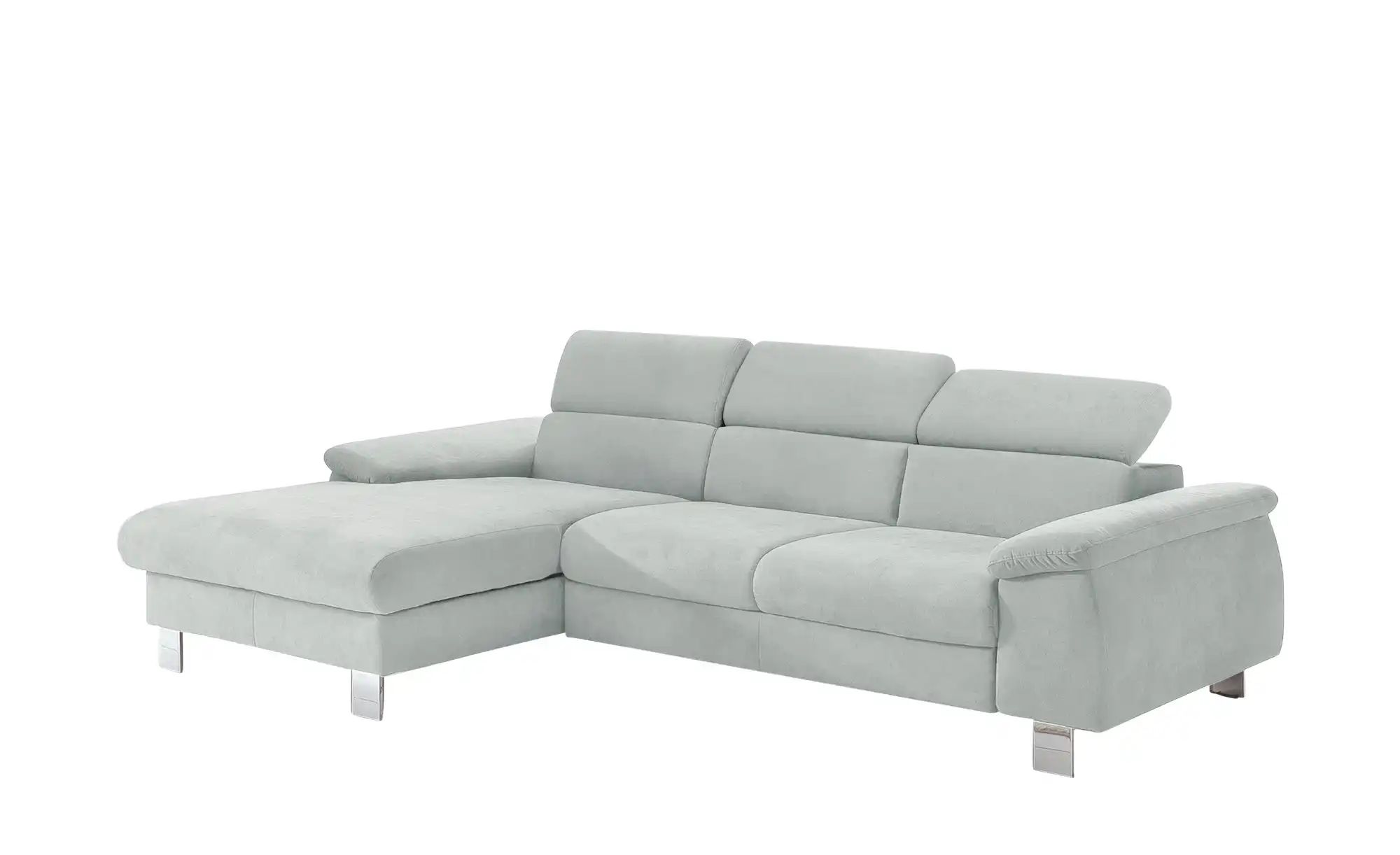 Thumbnail - uno Ecksofa aus Velours Micky ¦ grau ¦ Maße (cm): B: 166 H: 72 T: 244.0 Polstermöbel > Sofas > Ecksofas - Höffner