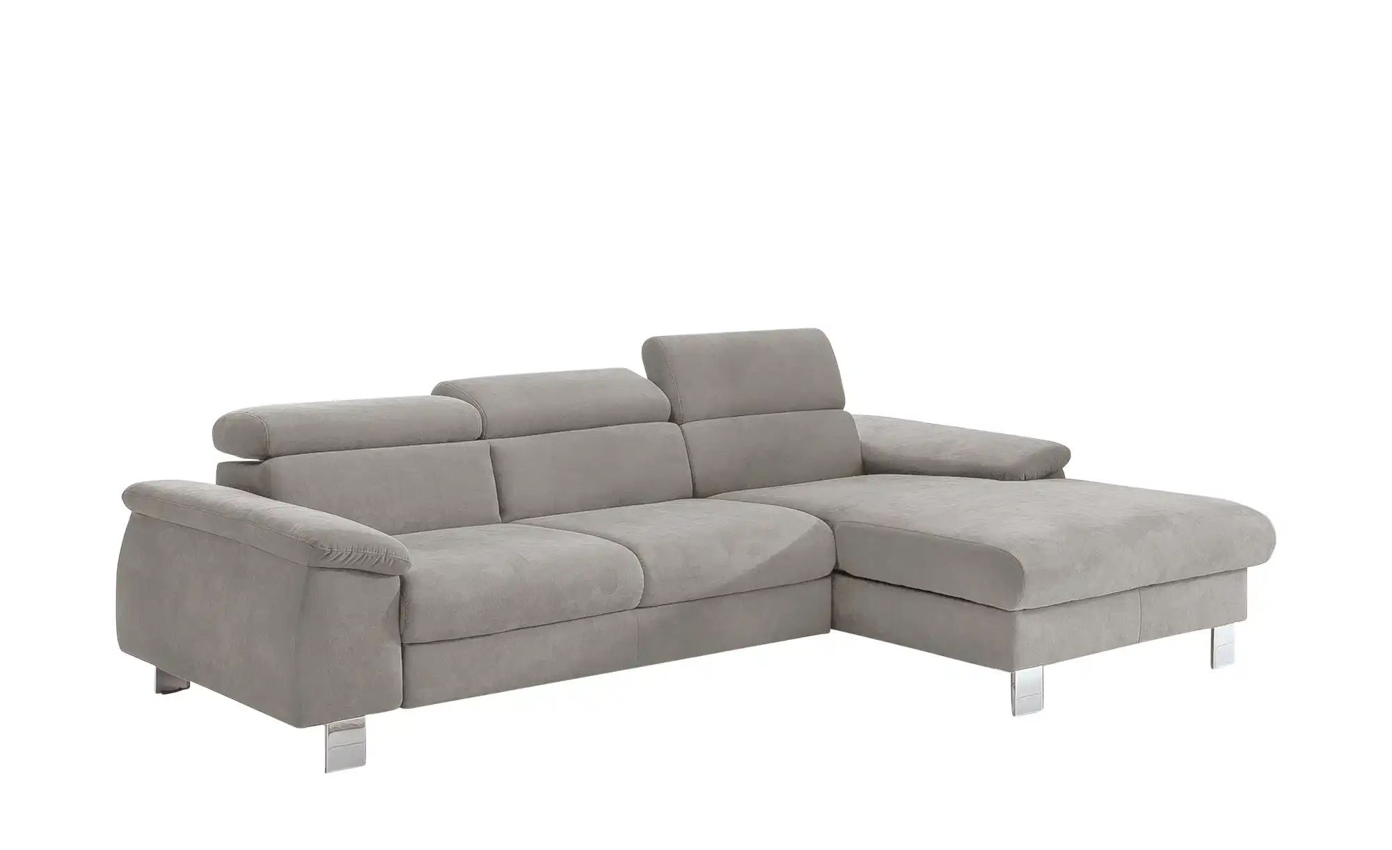 Thumbnail - uno Ecksofa aus Velours Micky ¦ grau ¦ Maße (cm): B: 244 H: 72 T: 166.0 Polstermöbel > Sofas > Ecksofas - Höffner