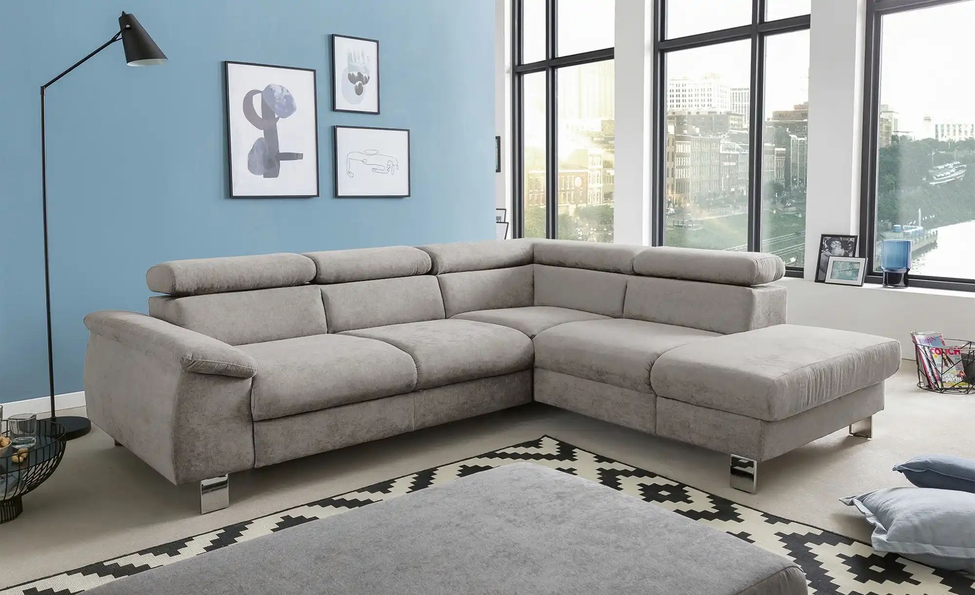 Thumbnail - uno Ecksofa Micky ¦ grau ¦ Maße (cm): B: 249 H: 72 T: 207.0 Polstermöbel > Sofas > Ecksofas - Höffner