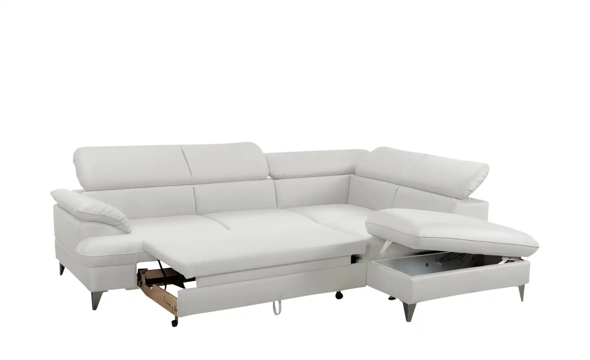 Thumbnail - uno Ecksofa aus Kunstleder David ¦ grau ¦ Maße (cm): B: 256 H: 74 T: 208.0 Polstermöbel > Sofas > Ecksofas - Höffner