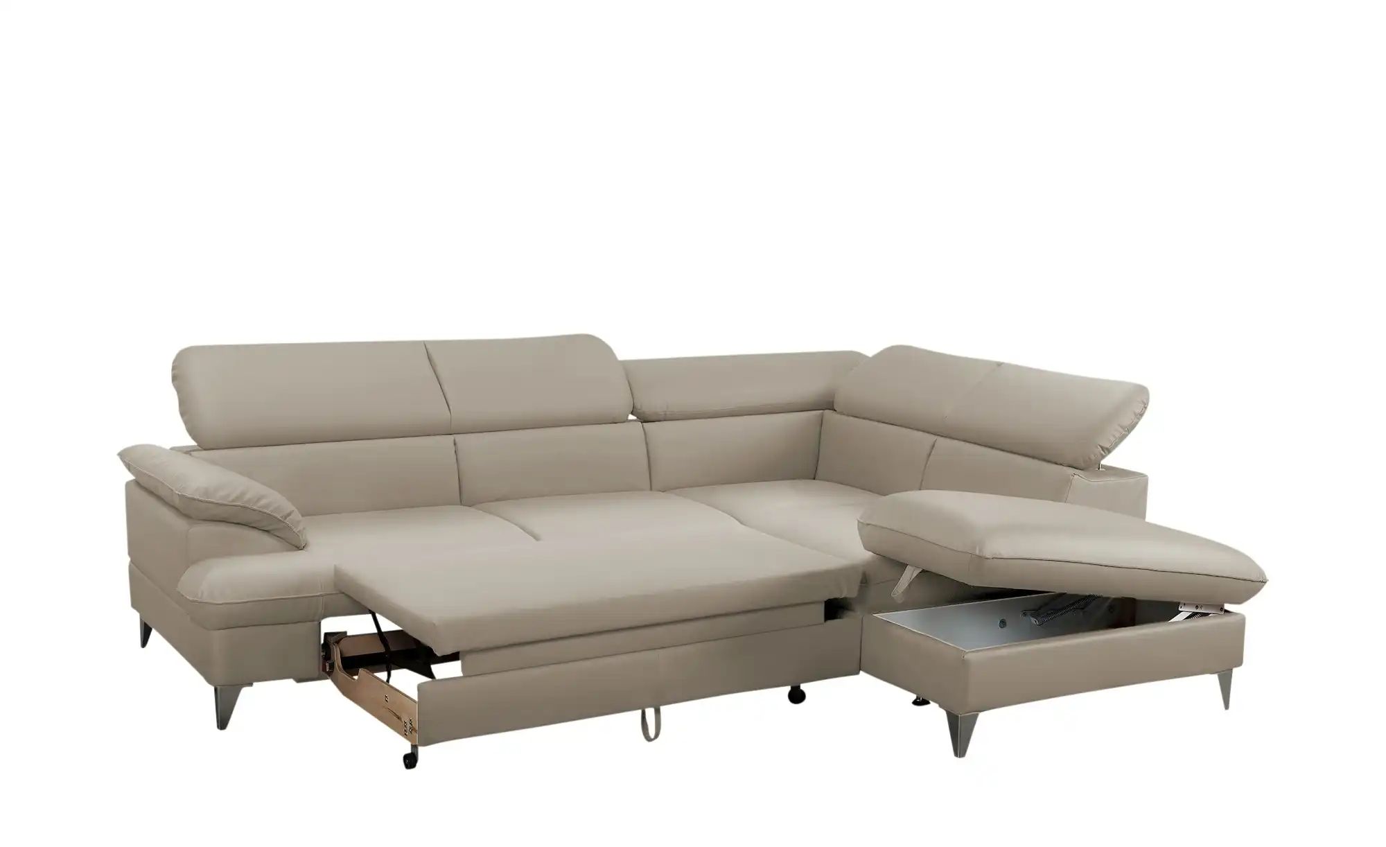 Thumbnail - uno Ecksofa aus Kunstleder David ¦ beige ¦ Maße (cm): B: 256 H: 74 T: 208.0 Polstermöbel > Sofas > Ecksofas - Höffner