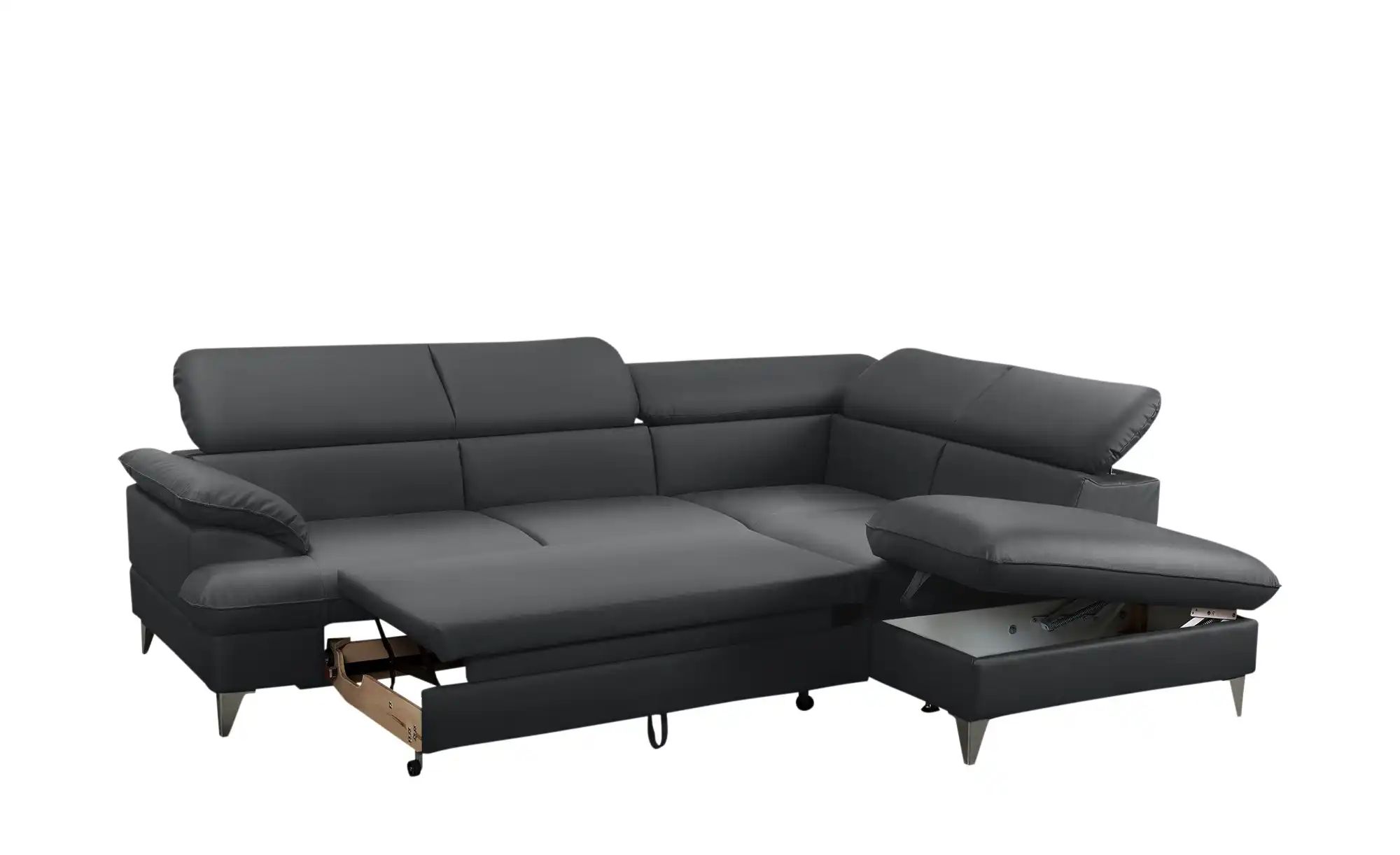 uno Ecksofa aus Kunstleder David ¦ schwarz ¦ Maße (cm): B: 256 H: 74 T: 208 günstig online kaufen