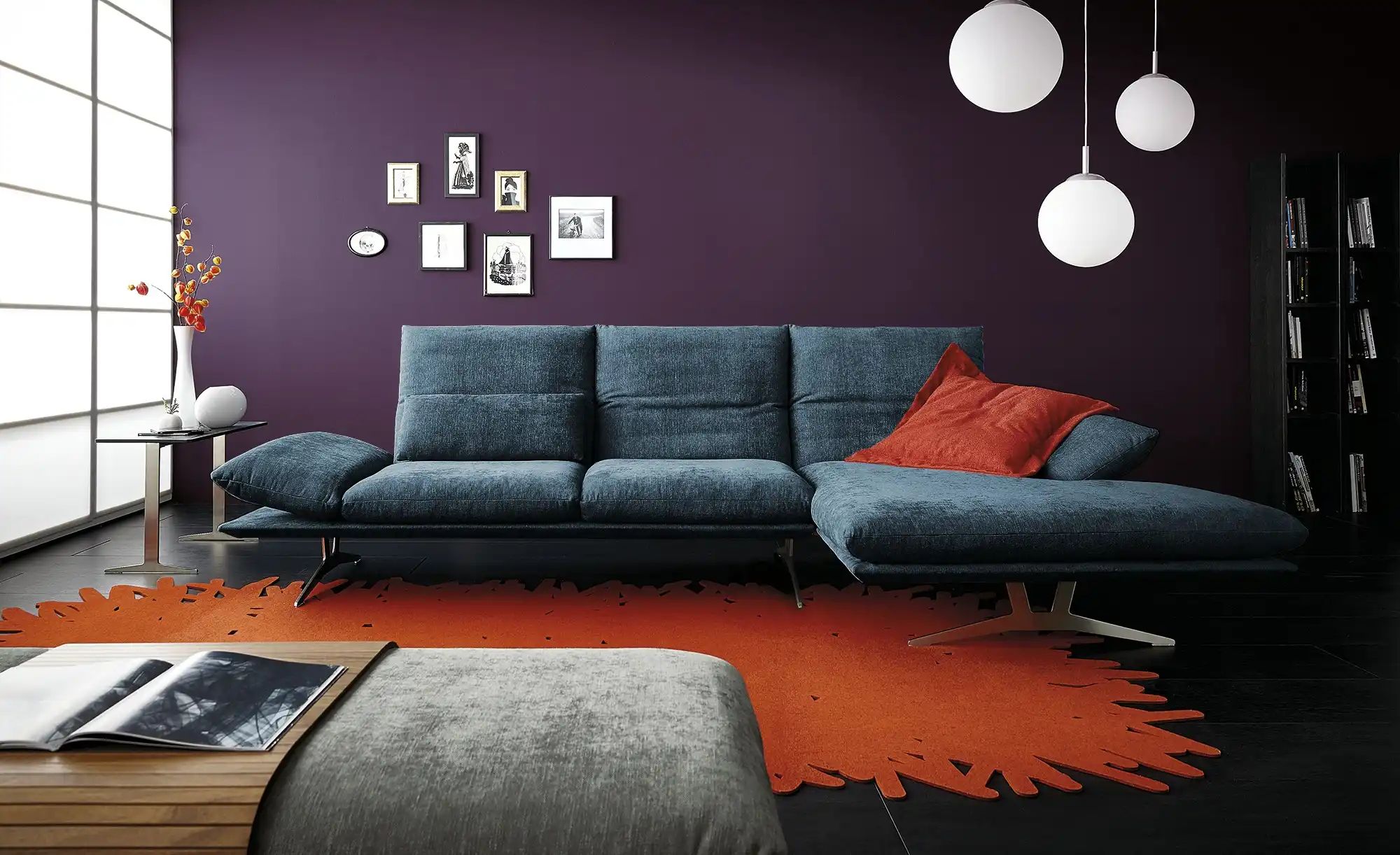 KOINOR Ecksofa aus Flachgewebe Francis ¦ blau ¦ Maße (cm): B: 314 H: 93 T: günstig online kaufen