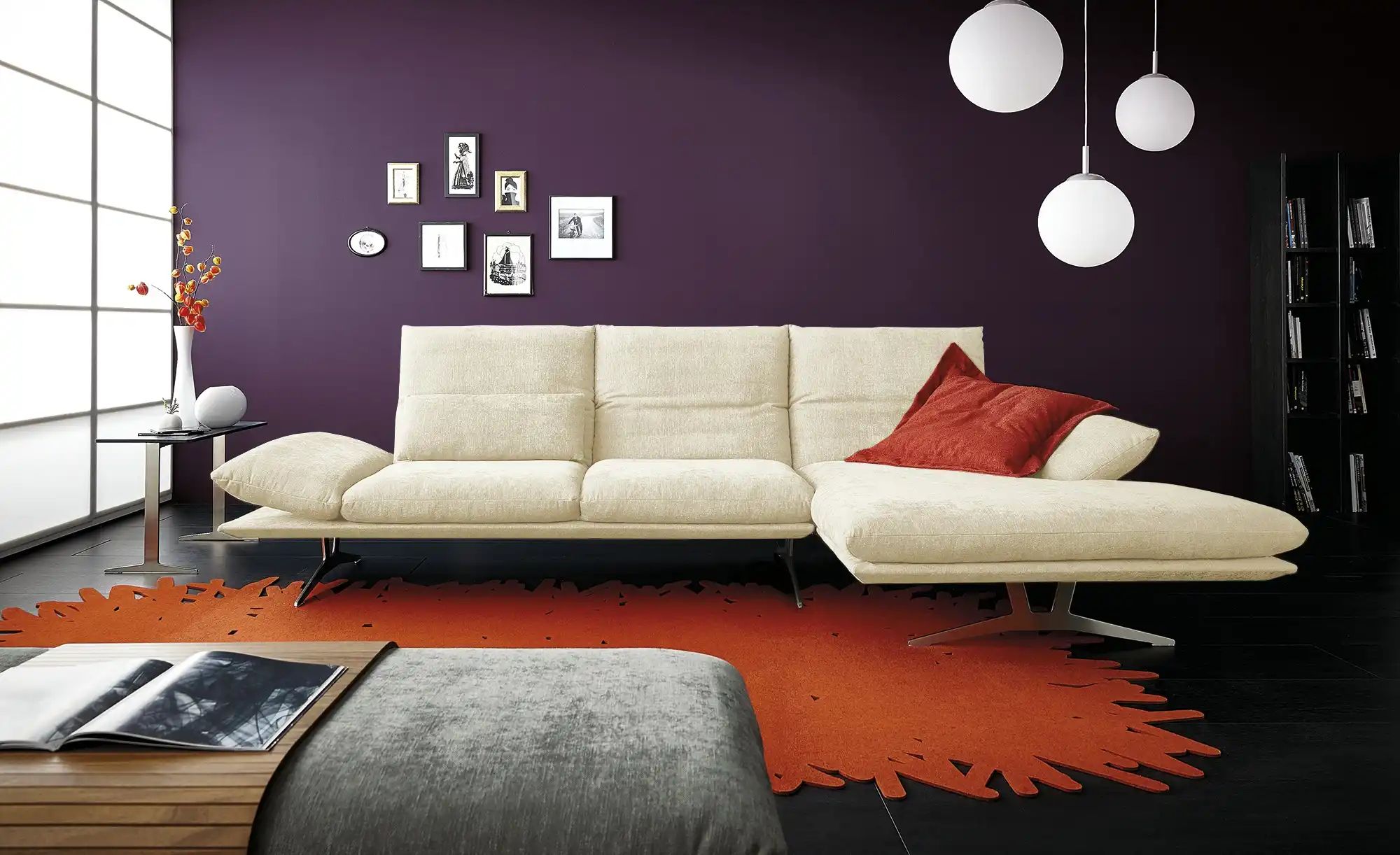 KOINOR Ecksofa aus Flachgewebe Francis ¦ creme ¦ Maße (cm): B: 314 H: 93 T: günstig online kaufen