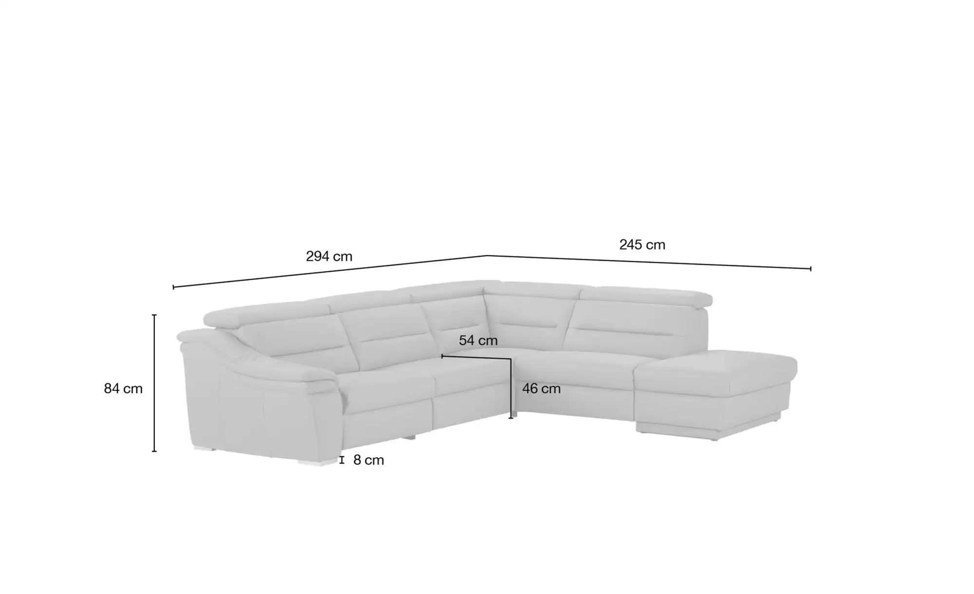 meinSofa Ecksofa  Ivonne ¦ weiß ¦ Maße (cm): B: 294 H: 84 T: 245 Polstermöb günstig online kaufen