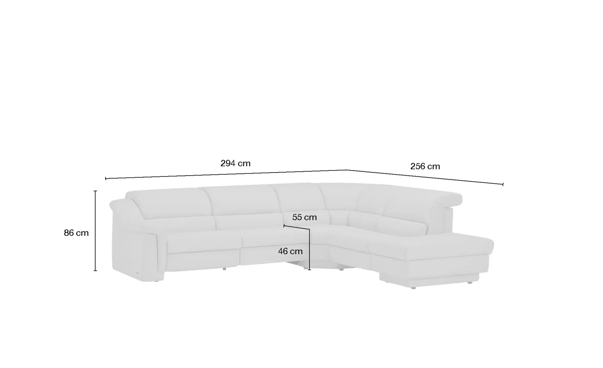 himolla Ecksofa  1301 ¦ blau ¦ Maße (cm): B: 294 H: 86 T: 256.0 Polstermöbe günstig online kaufen