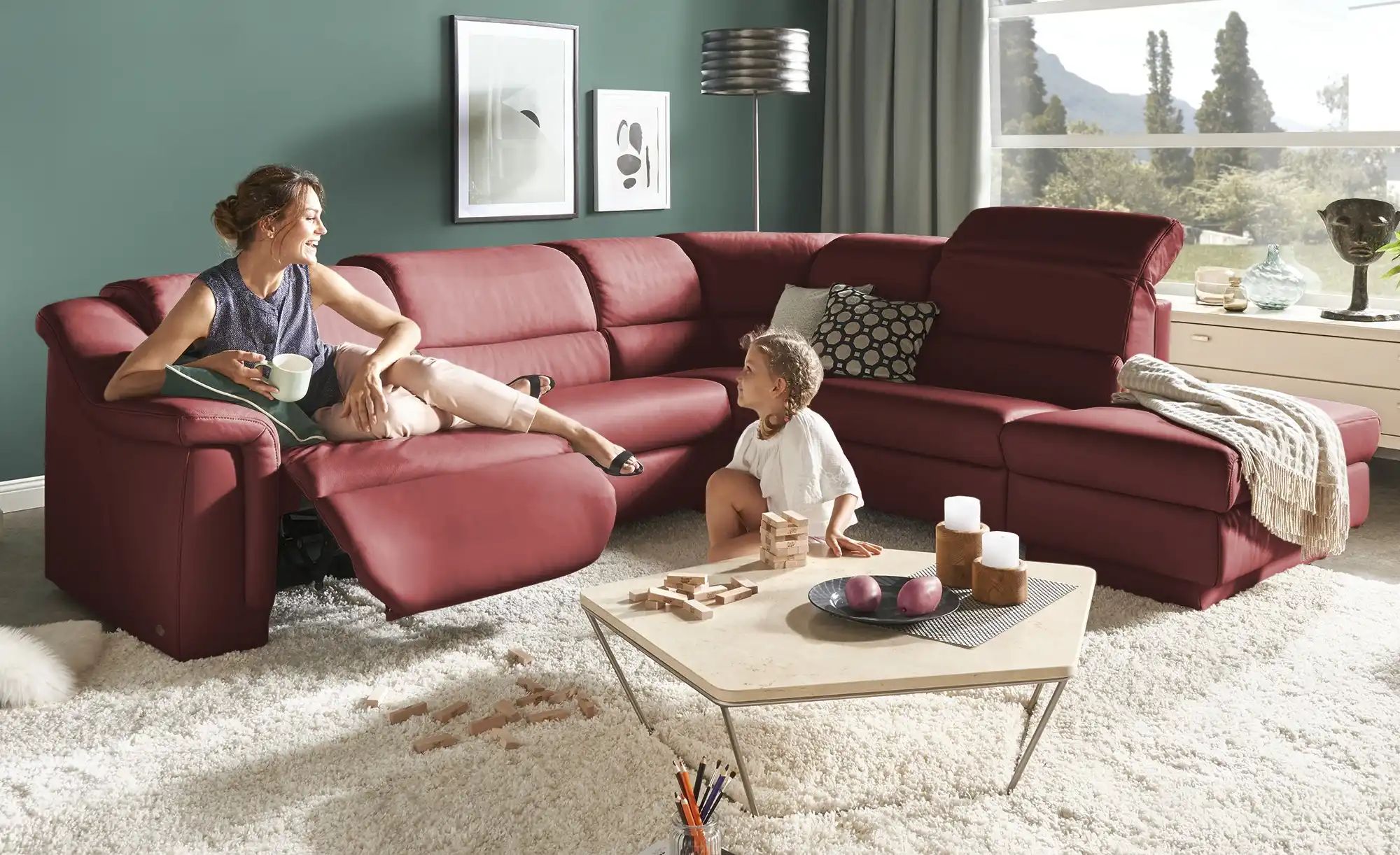 Thumbnail - himolla Ecksofa 1301 ¦ rot ¦ Maße (cm): B: 294 H: 86 T: 256.0 Polstermöbel > Sofas > Ecksofas - Höffner
