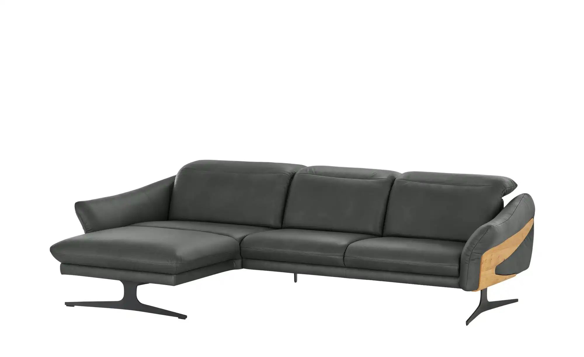 himolla Ecksofa aus Echtleder 1059 ¦ grau ¦ Maße (cm): B: 284 H: 83 T: 179 günstig online kaufen