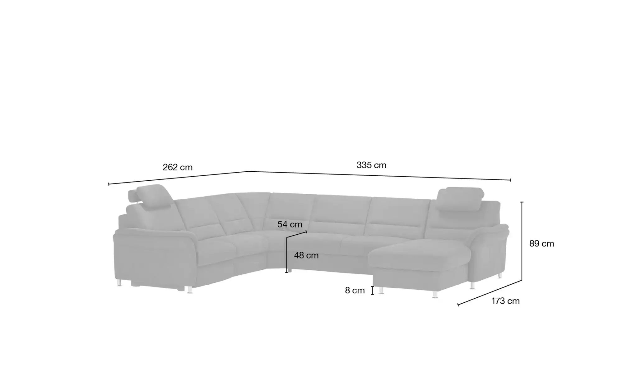 meinSofa Wohnlandschaft  Donald ¦ blau ¦ Maße (cm): B: 335 H: 89 T: 262 Pol günstig online kaufen