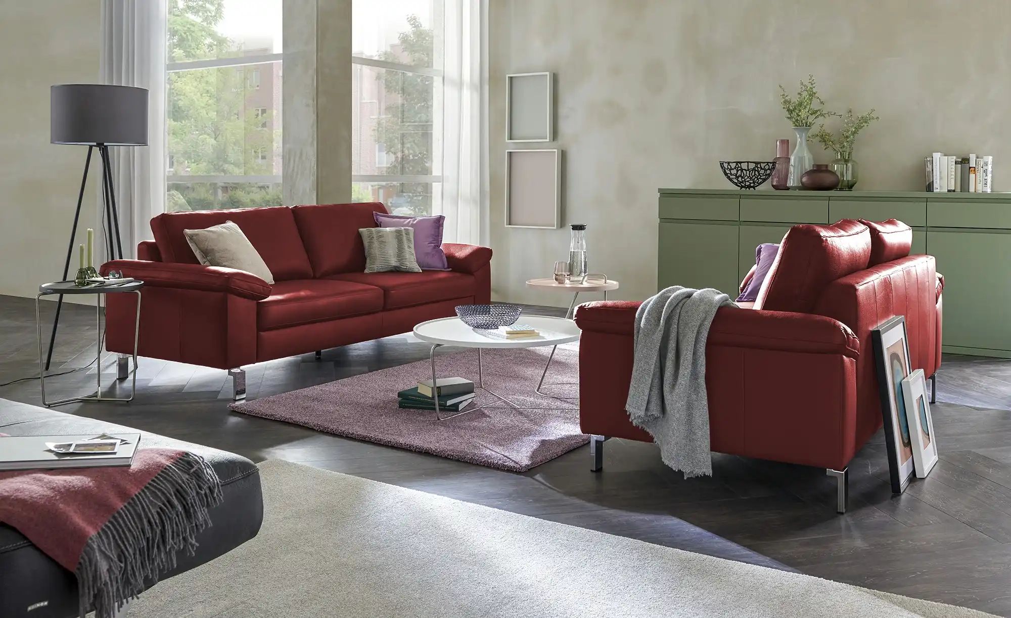 Einzelsofa  Bena ¦ rot ¦ Maße (cm): B: 208 H: 86 T: 97 Polstermöbel > Sofas günstig online kaufen