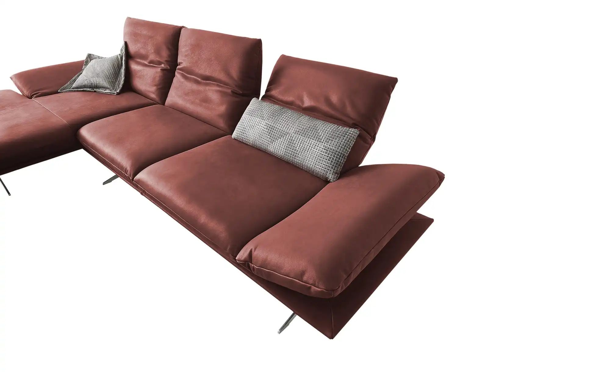 KOINOR Ecksofa Echtleder Francis ¦ rot ¦ Maße (cm): B: 314 H: 93 T: 159.0 P günstig online kaufen