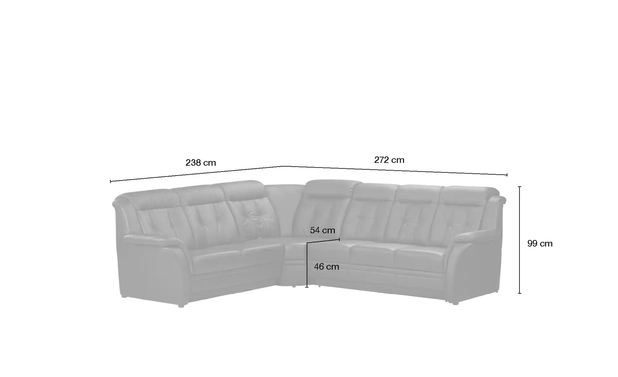 Polstermöbel Oelsa Komfort-Ecksofa aus Leder  Andorra ¦ türkis/petrol ¦ Maß günstig online kaufen