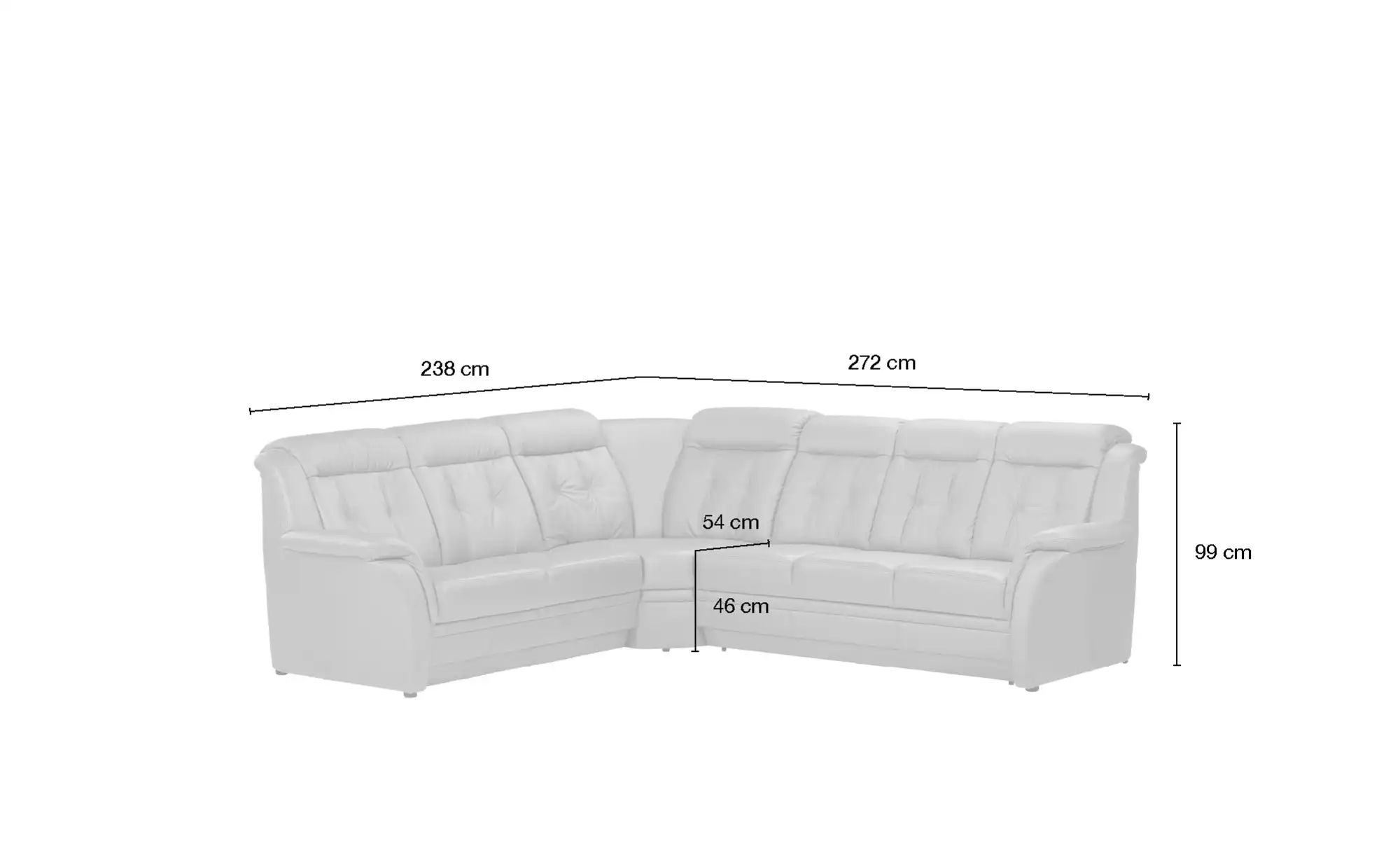 Polstermöbel Oelsa Ecksofa Leder  Andorra ¦ braun ¦ Maße (cm): B: 272 H: 99 günstig online kaufen