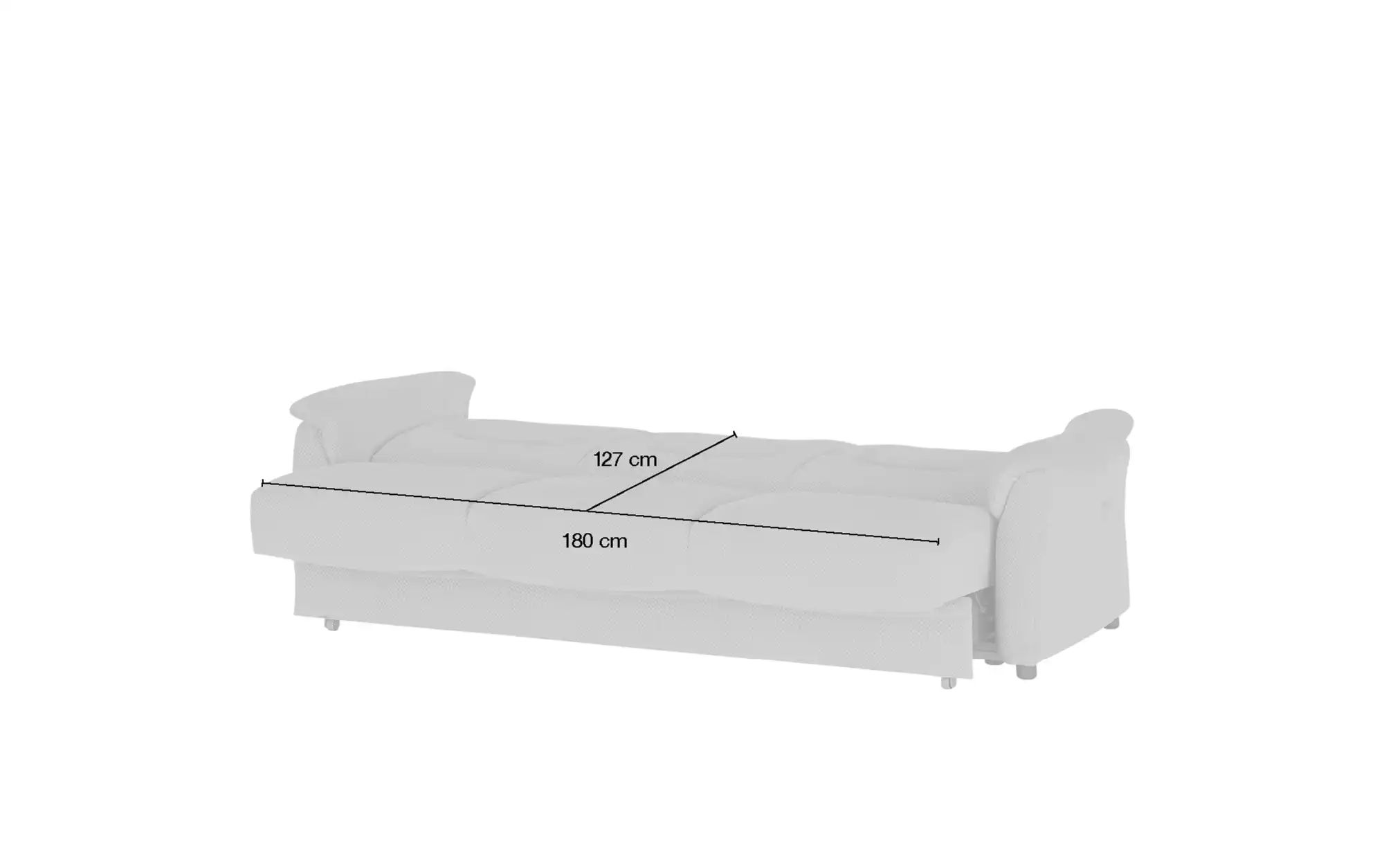 Thumbnail - Polstermöbel Oelsa Schlafsofa Sarah ¦ grün ¦ Maße (cm): B: 223 H: 100 T: 92.0 Polstermöbel > Sofas > 3-Sitzer - Höffner
