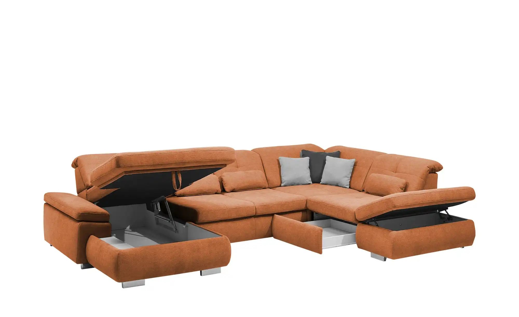 Thumbnail - Lounge Collection Wohnlandschaft Flachgewebe  Affair ¦ orange ¦ Maße (cm): B: 371 H: 100 T: 260.0 Polstermöbel > Sofas >...