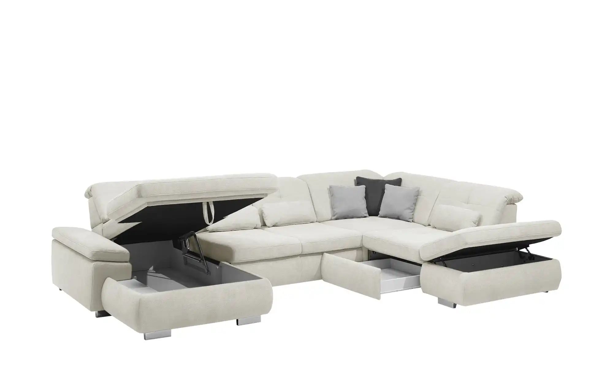 Thumbnail - Lounge Collection Wohnlandschaft Flachgewebe  Affair ¦ creme ¦ Maße (cm): B: 371 H: 100 T: 260.0 Polstermöbel > Sofas > ...