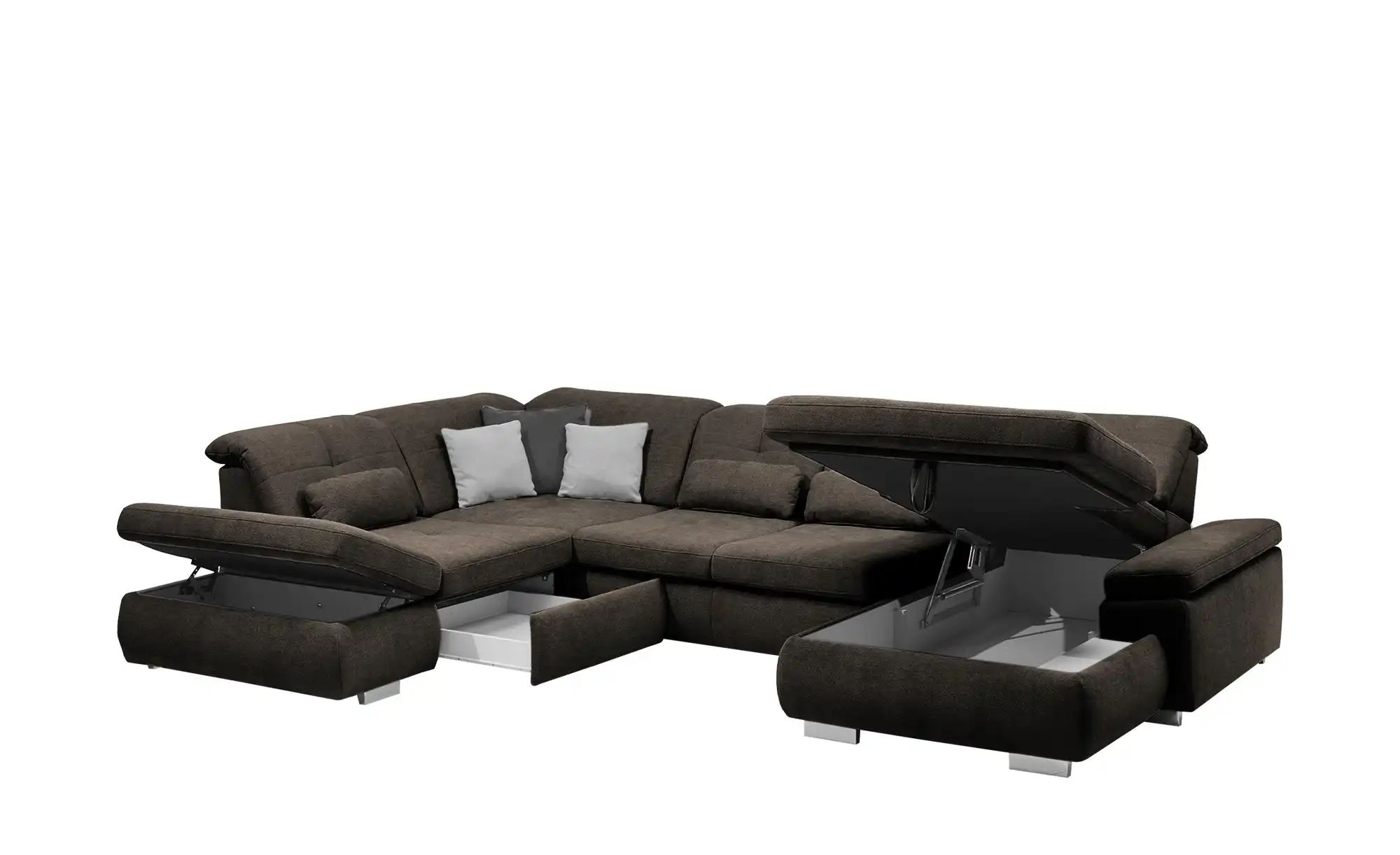 Thumbnail - Lounge Collection Wohnlandschaft Flachgewebe  Affair ¦ braun ¦ Maße (cm): B: 371 H: 100 T: 260.0 Polstermöbel > Sofas > ...