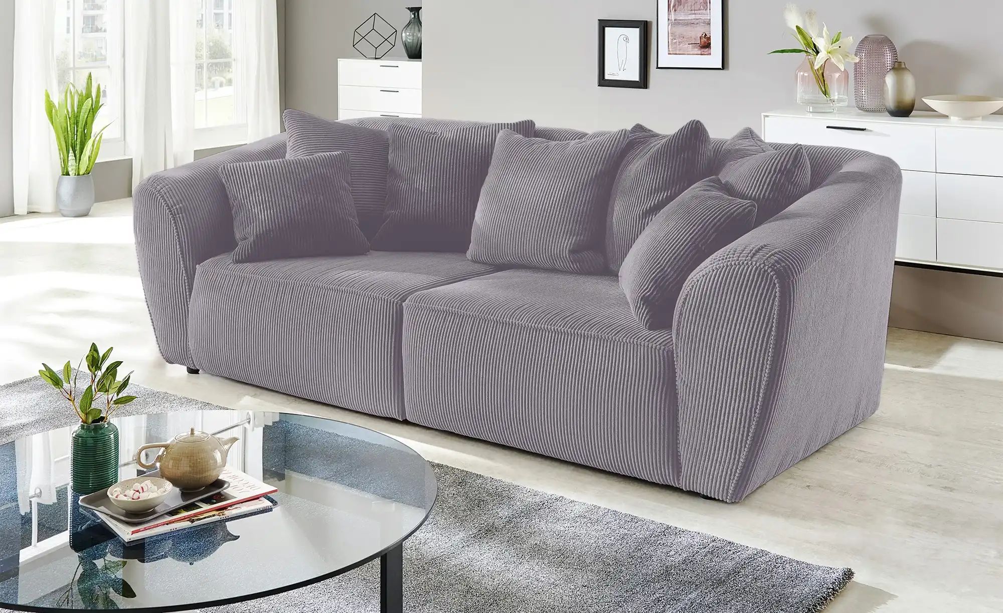 smart Big Sofa  Savita ¦ grau ¦ Maße (cm): B: 250 H: 80 T: 106.0 Polstermöb günstig online kaufen