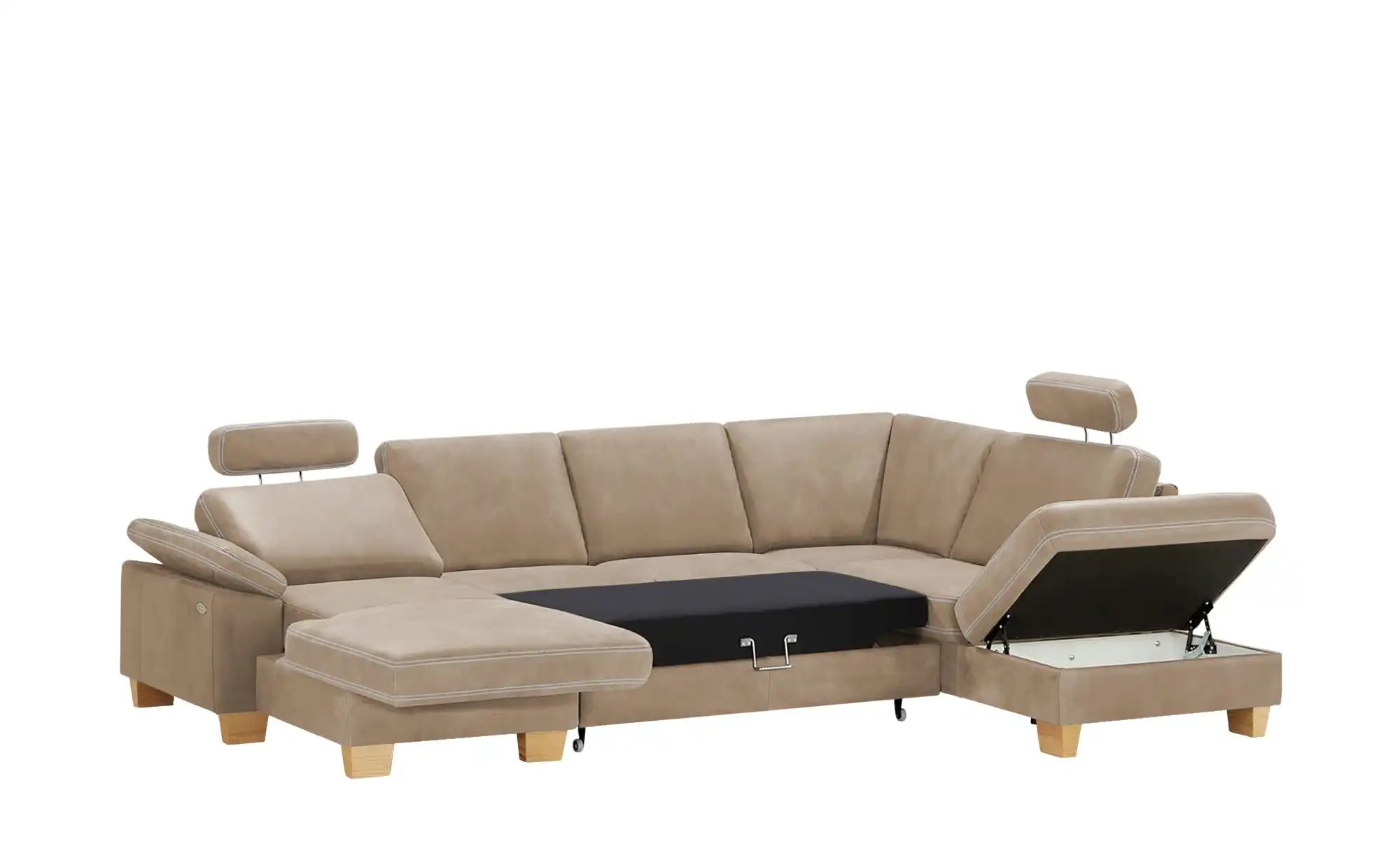 Thumbnail - meinSofa Wohnlandschaft Leder Samu ¦ beige ¦ Maße (cm): B: 316 H: 90 T: 235.0 Polstermöbel > Sofas > Schlafsofas - Höffn...