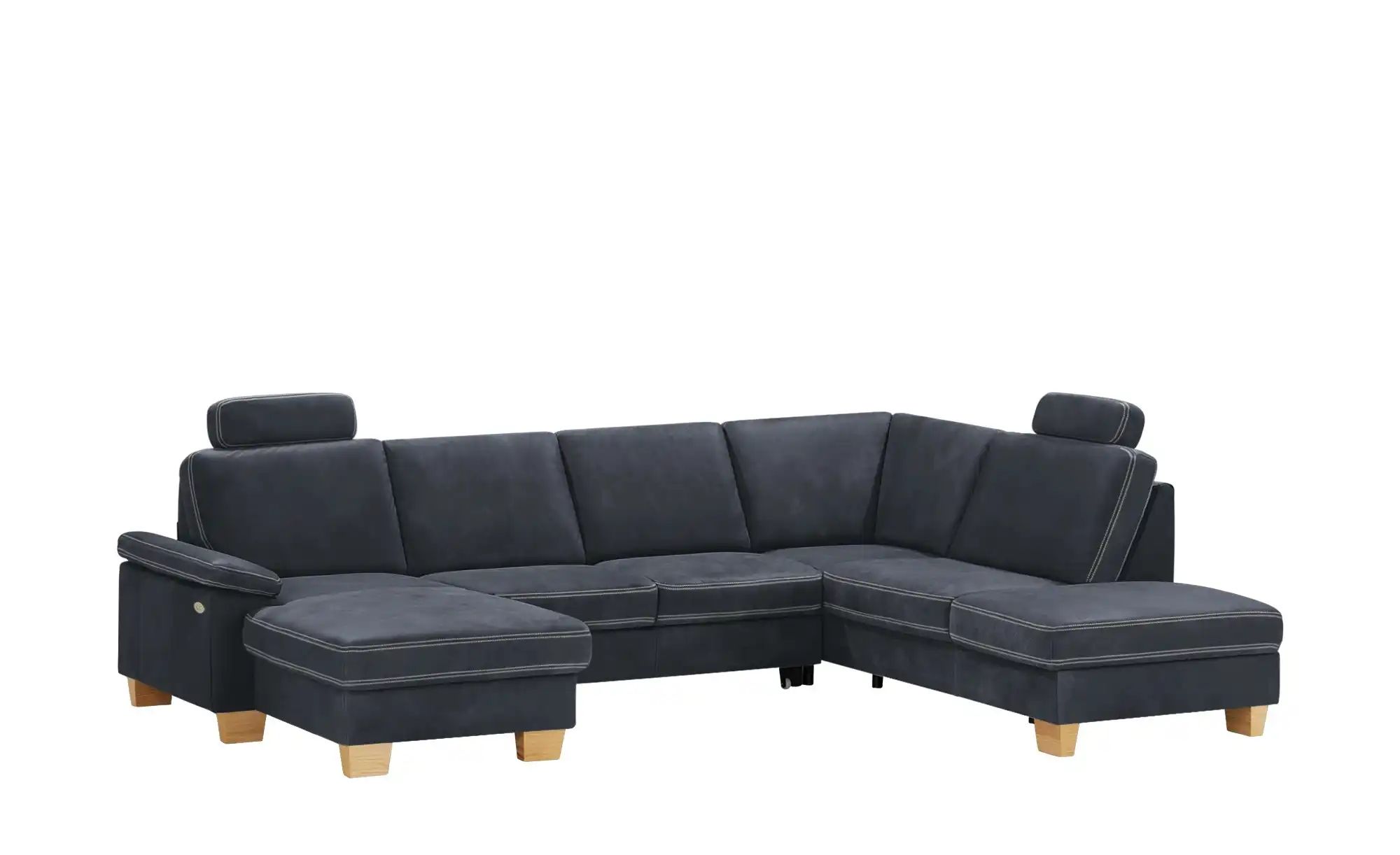 Thumbnail - meinSofa Wohnlandschaft Leder Samu ¦ blau ¦ Maße (cm): B: 316 H: 90 T: 235.0 Polstermöbel > Sofas > Schlafsofas - Höffne...